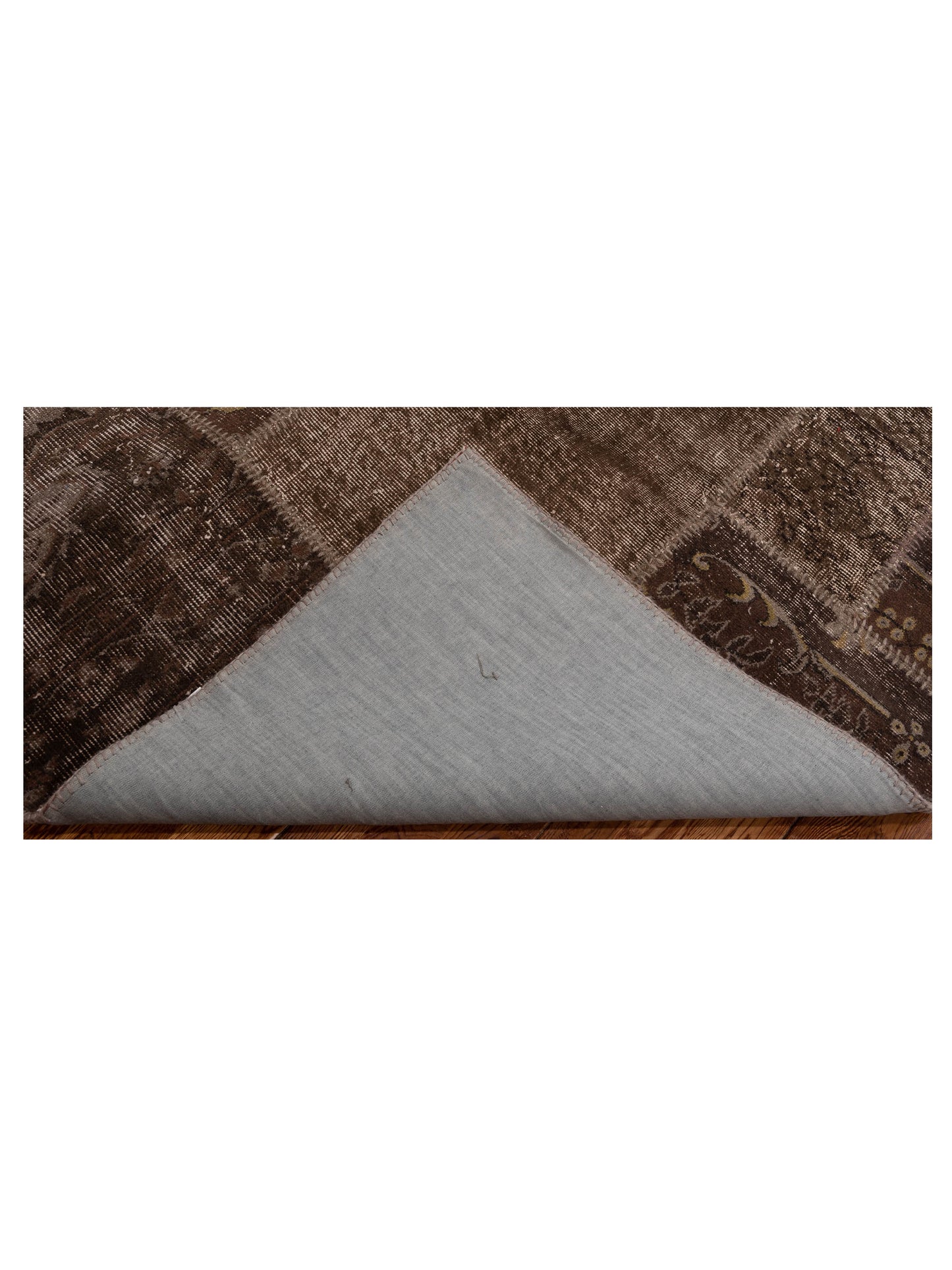 Turkish Vestige Patchwork 110209 Brown 6.1x9 Hand Knotted Rug