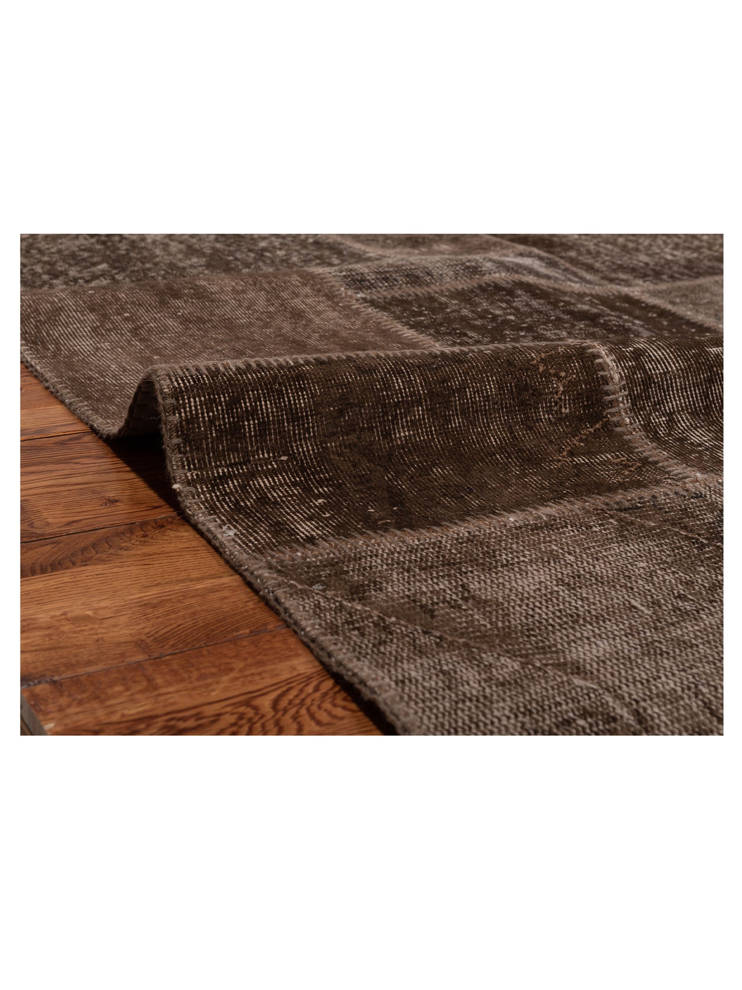Turkish Vestige Patchwork 110214 Dark Brown 6x9 Hand Knotted Rug