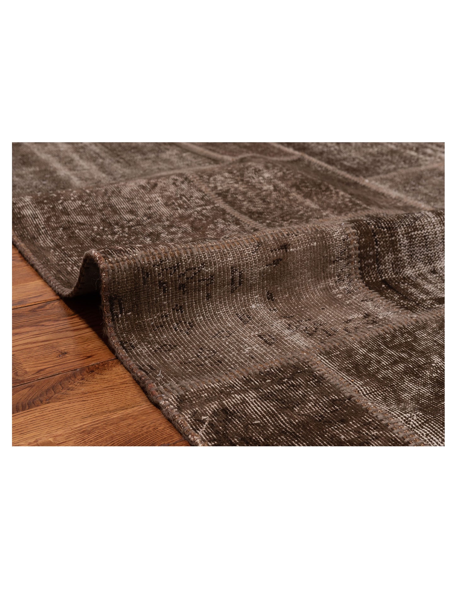 Turkish Vestige Patchwork 110216 Brown 6x9 Hand Knotted Rug