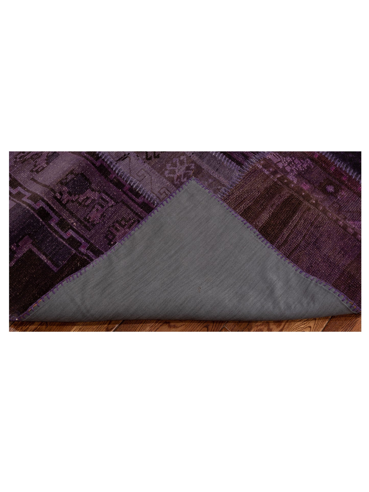 Turkish Vestige Patchwork 110251 Purple 6.7x8.2 Hand Knotted Rug