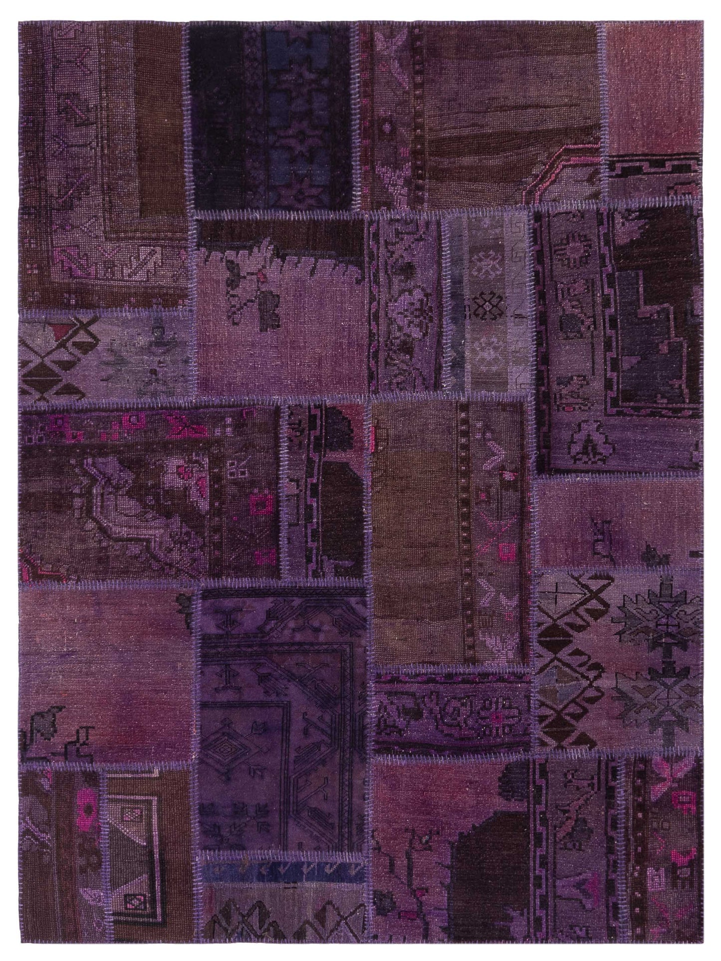 Pasha Turkish Vestige Patchwork Purple Contemporary