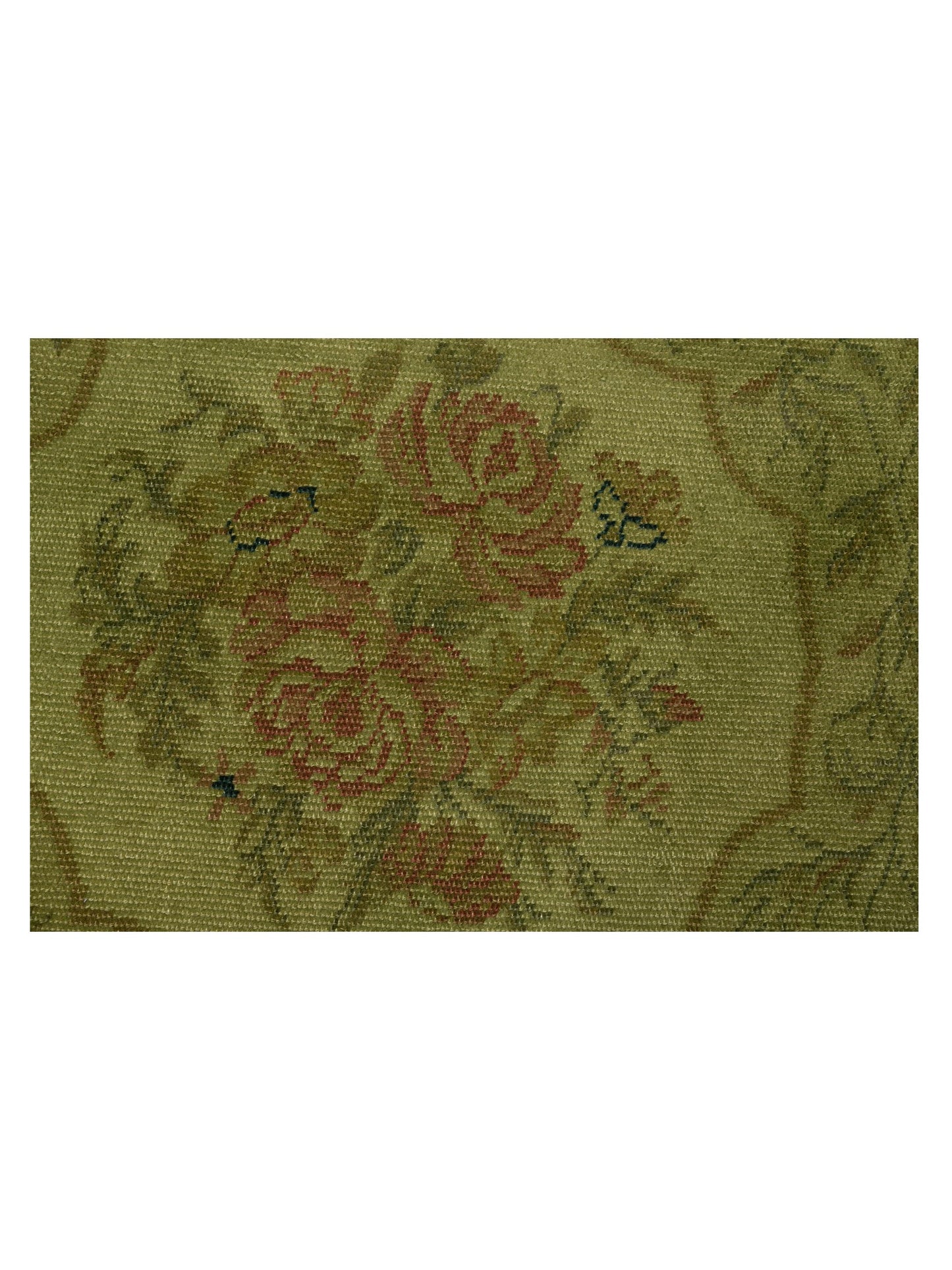 Vintage 110289 Green 5.1x7.11 Hand Knotted Rug