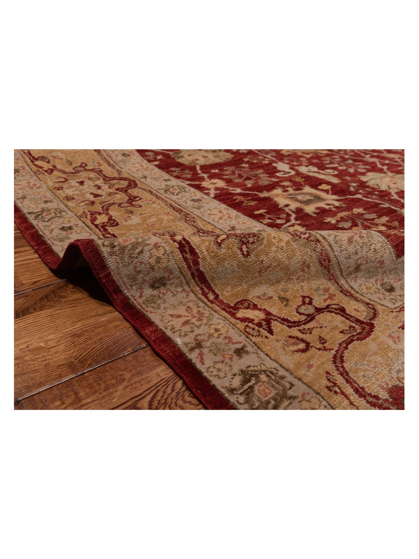 Yasemin Erenay Red Gold 8.3x9.9 Hand Knotted Rug