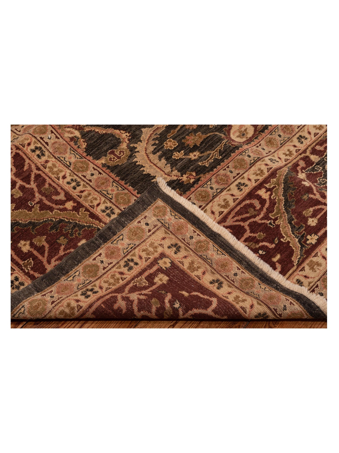 Yasemin Sumer Charcoal Burgundy 10.4x13.10 Hand Knotted Rug
