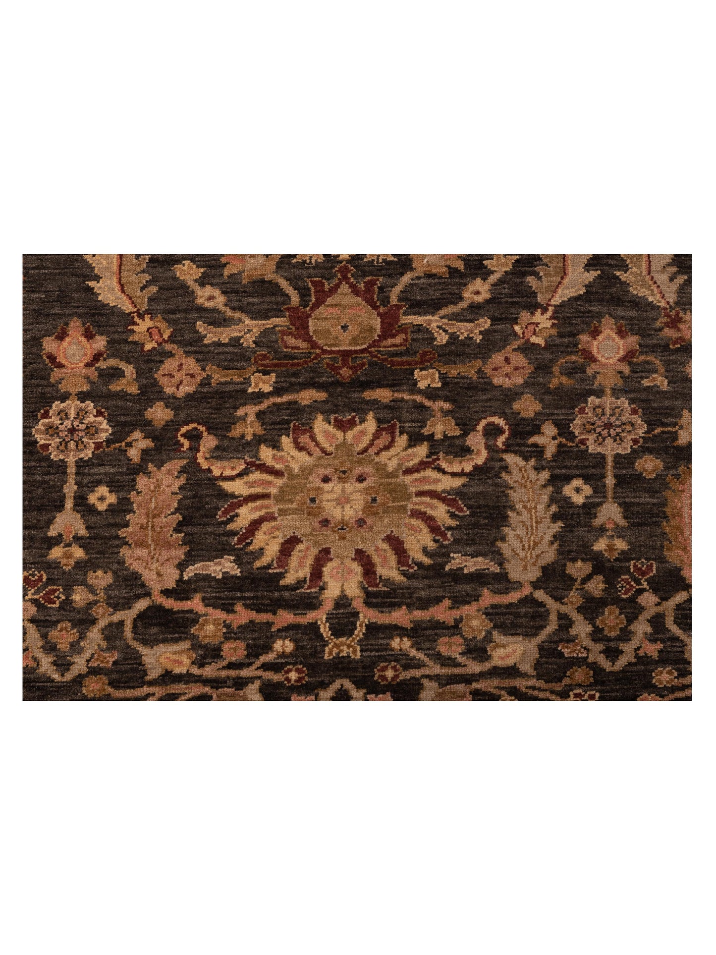Yasemin Sumer Charcoal Burgundy 10.4x13.10 Hand Knotted Rug
