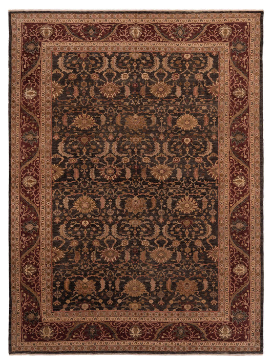 Pasha Yasemin  Charcoal Burgundy Traditional