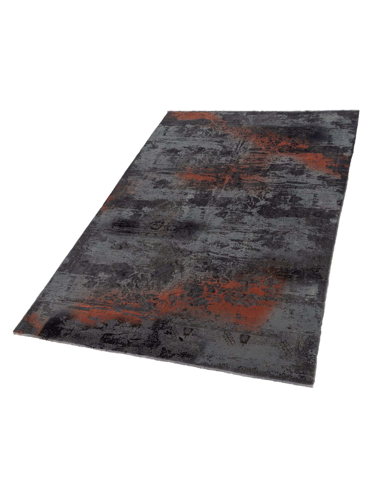 Vintage 110325 Gray 6.7x9.6 Hand Knotted Rug