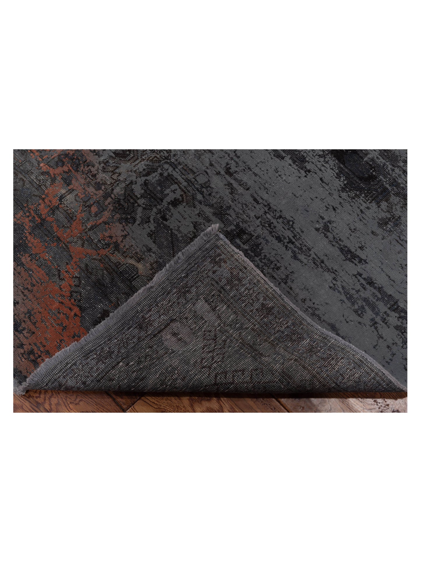 Vintage 110325 Gray 6.7x9.6 Hand Knotted Rug
