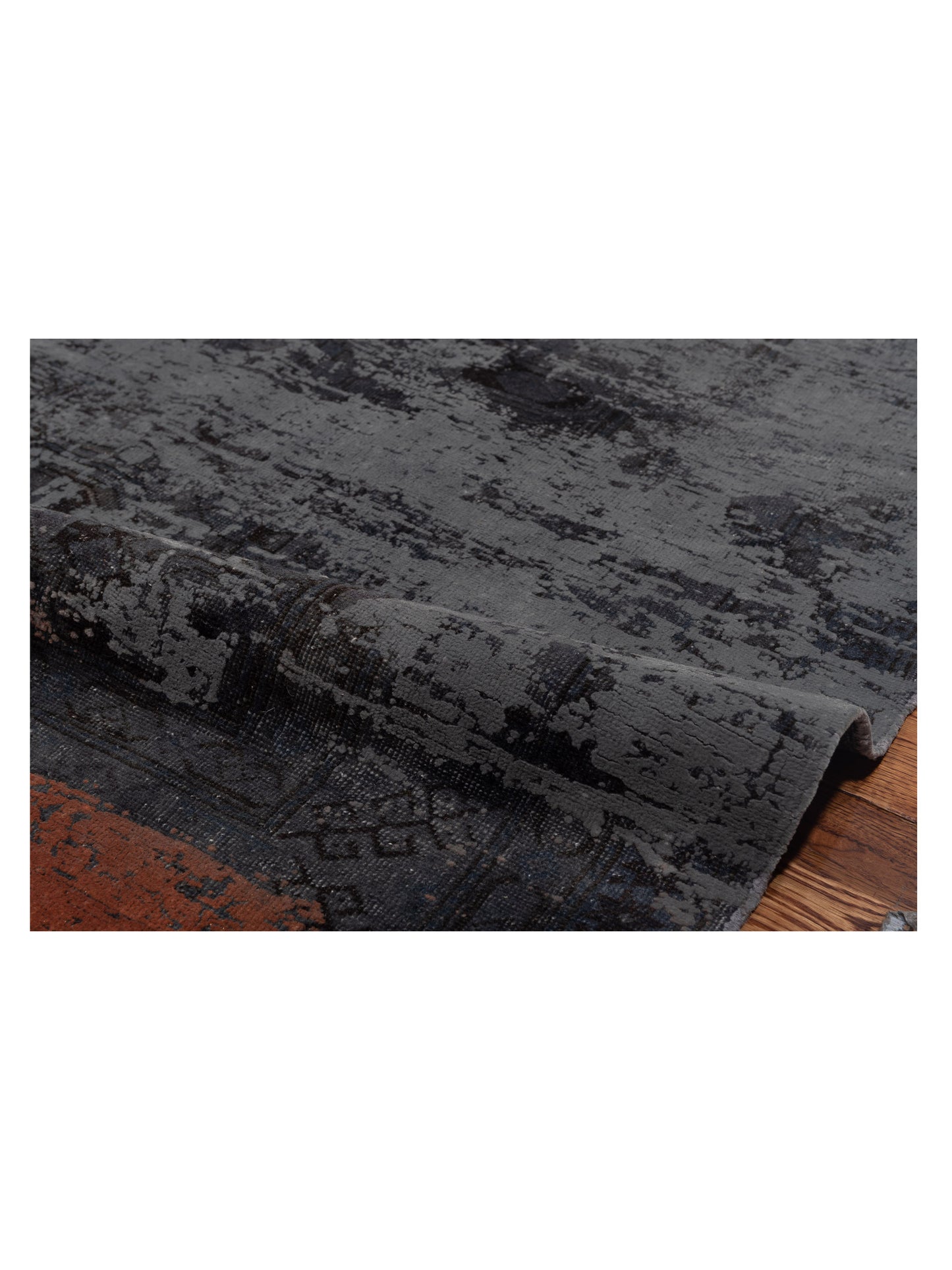 Vintage 110325 Gray 6.7x9.6 Hand Knotted Rug