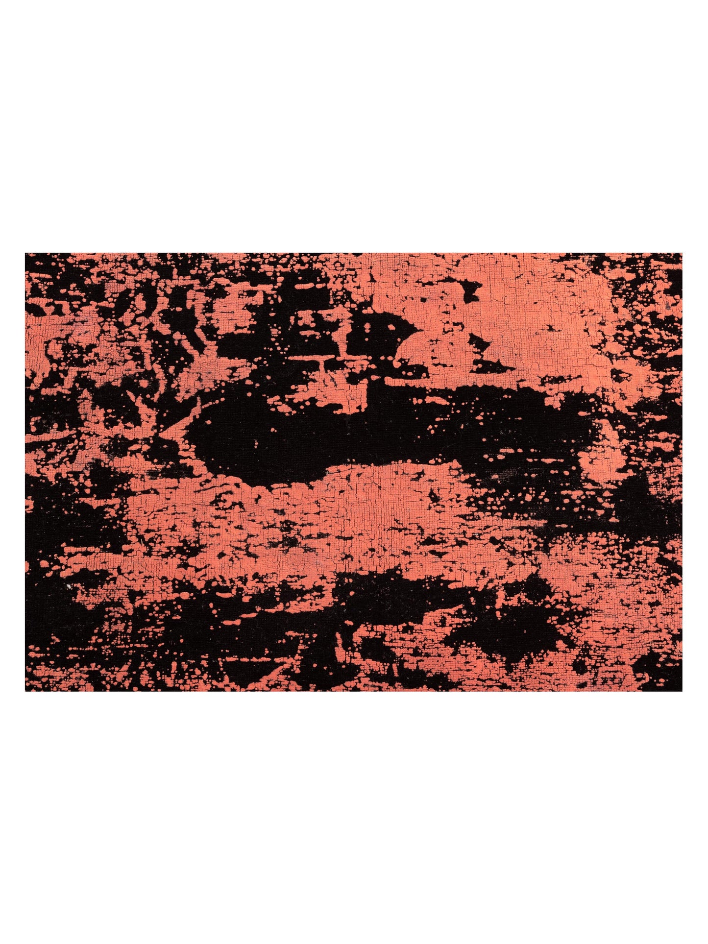 Vintage 110329 Black Orange 8.11x10.7 Hand Knotted Rug