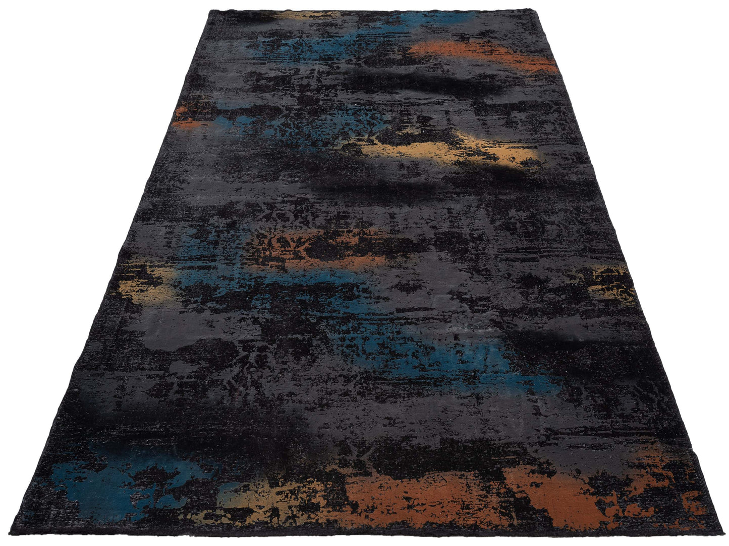 Vintage 110356 Black 8x11.10 Hand Knotted Rug