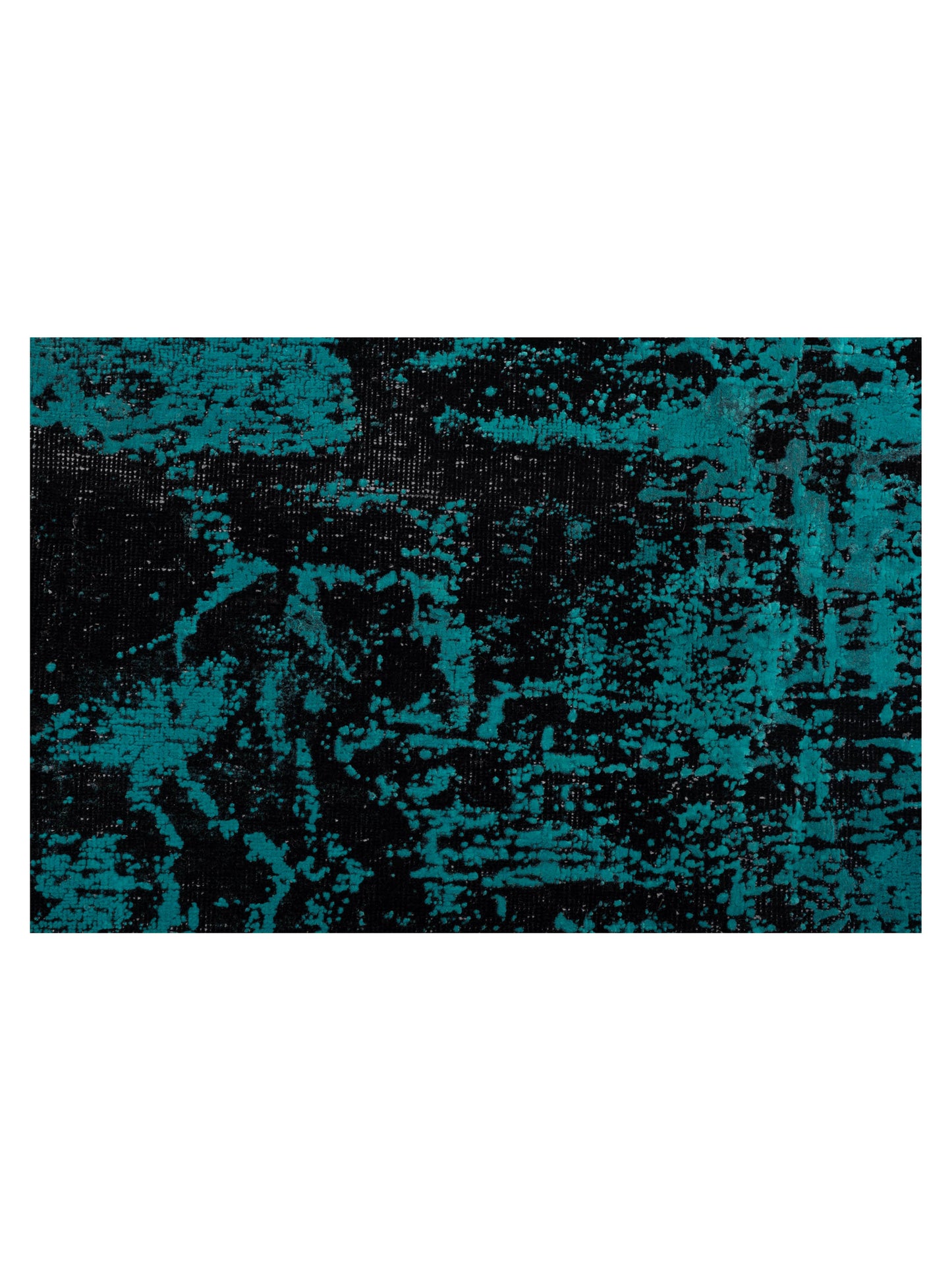 Vintage 110357 Black Turquoise 6.6x9.7 Hand Knotted Rug