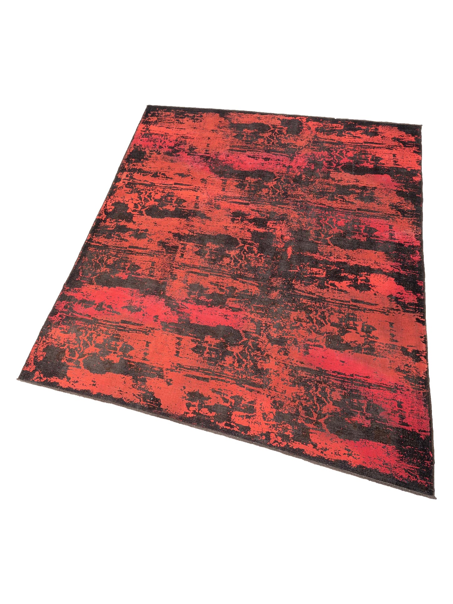 Vintage 110371 Black Orange 8.11x11 Hand Knotted Rug