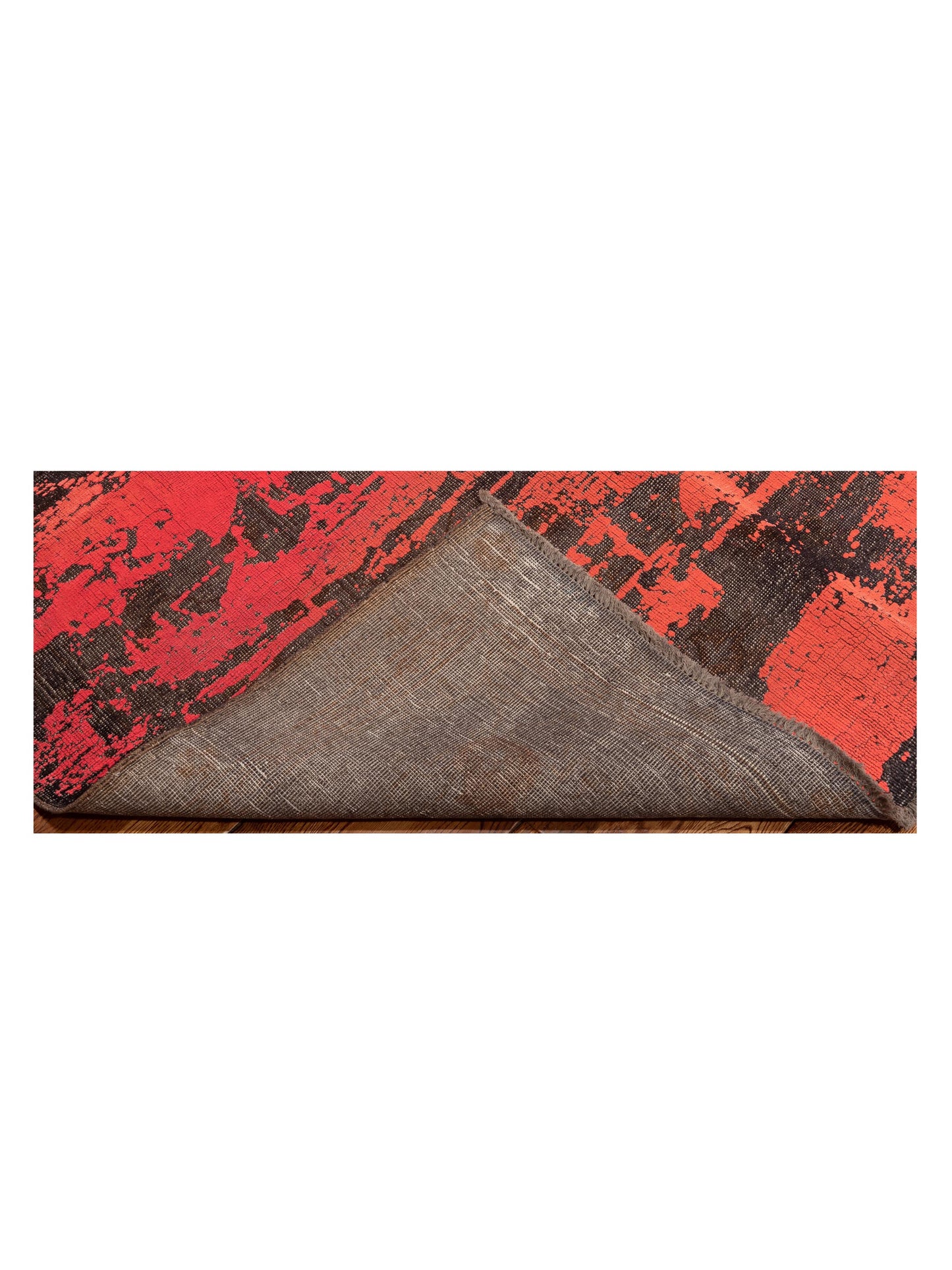 Vintage 110371 Black Orange 8.11x11 Hand Knotted Rug