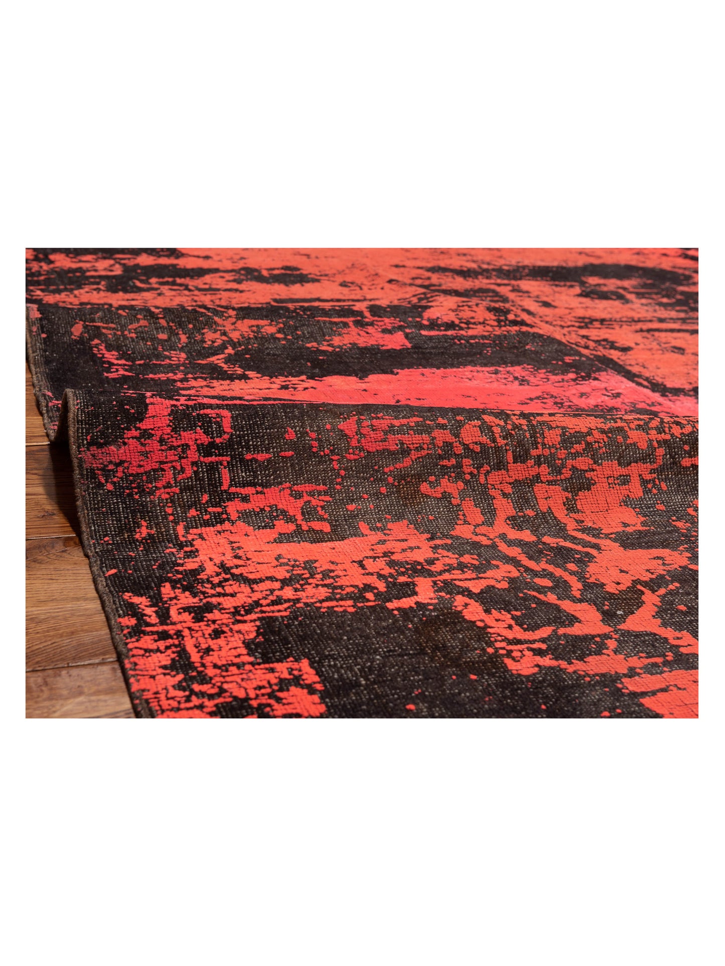 Vintage 110371 Black Orange 8.11x11 Hand Knotted Rug