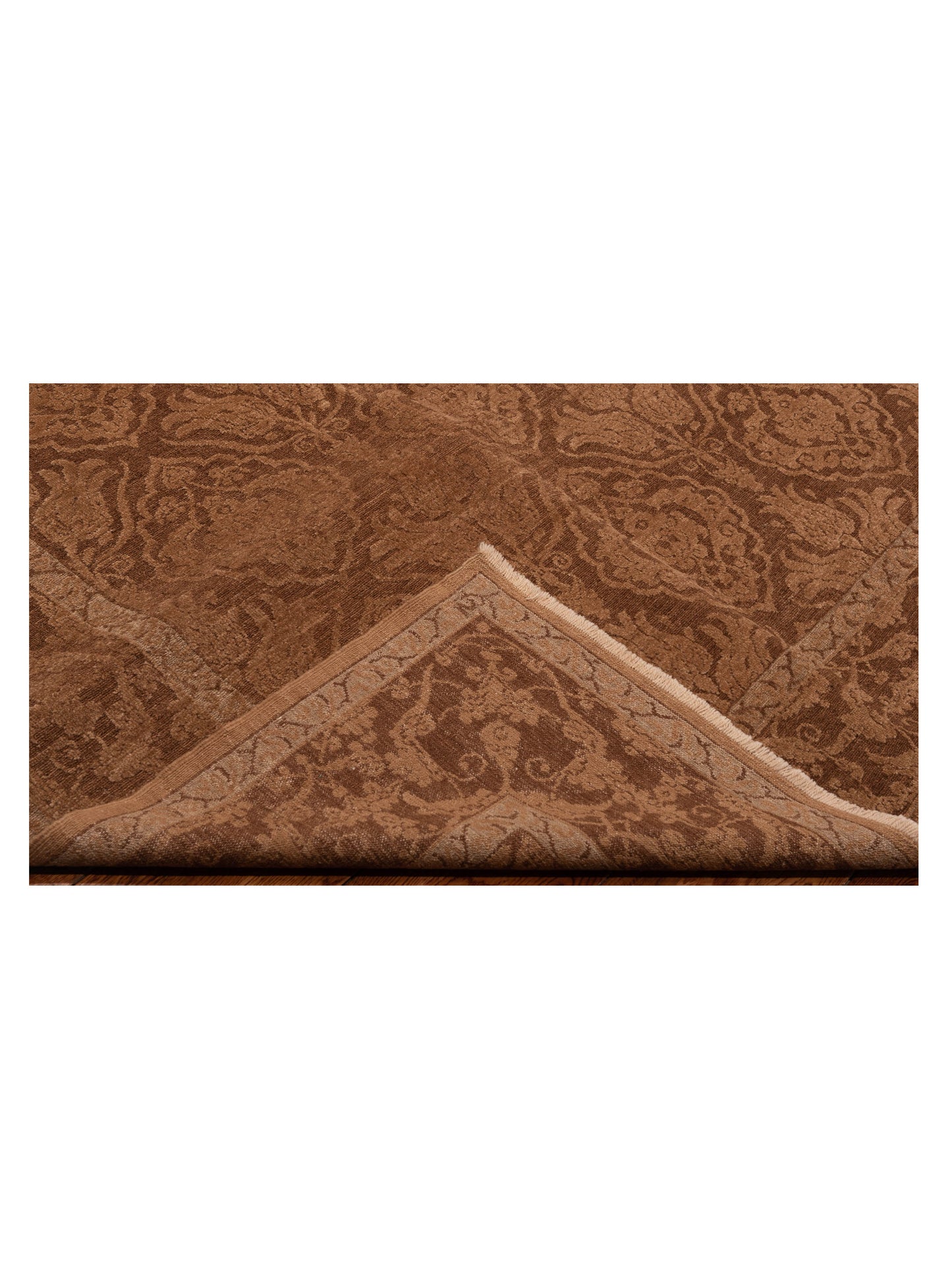 Defne Tulip Dark Brown Brown 6.3x8.10 Hand Knotted Rug