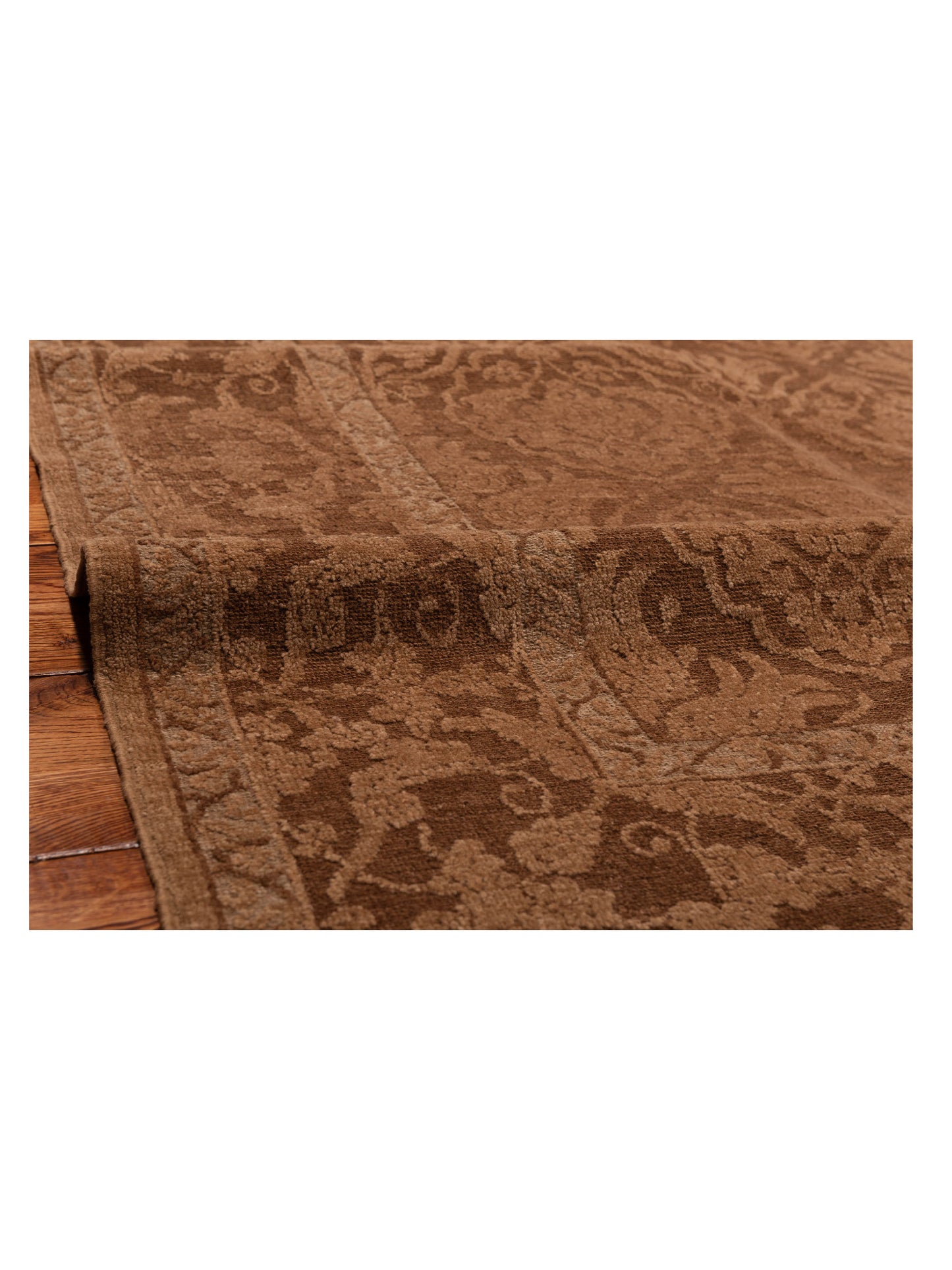 Defne Tulip Dark Brown Brown 6.3x8.10 Hand Knotted Rug