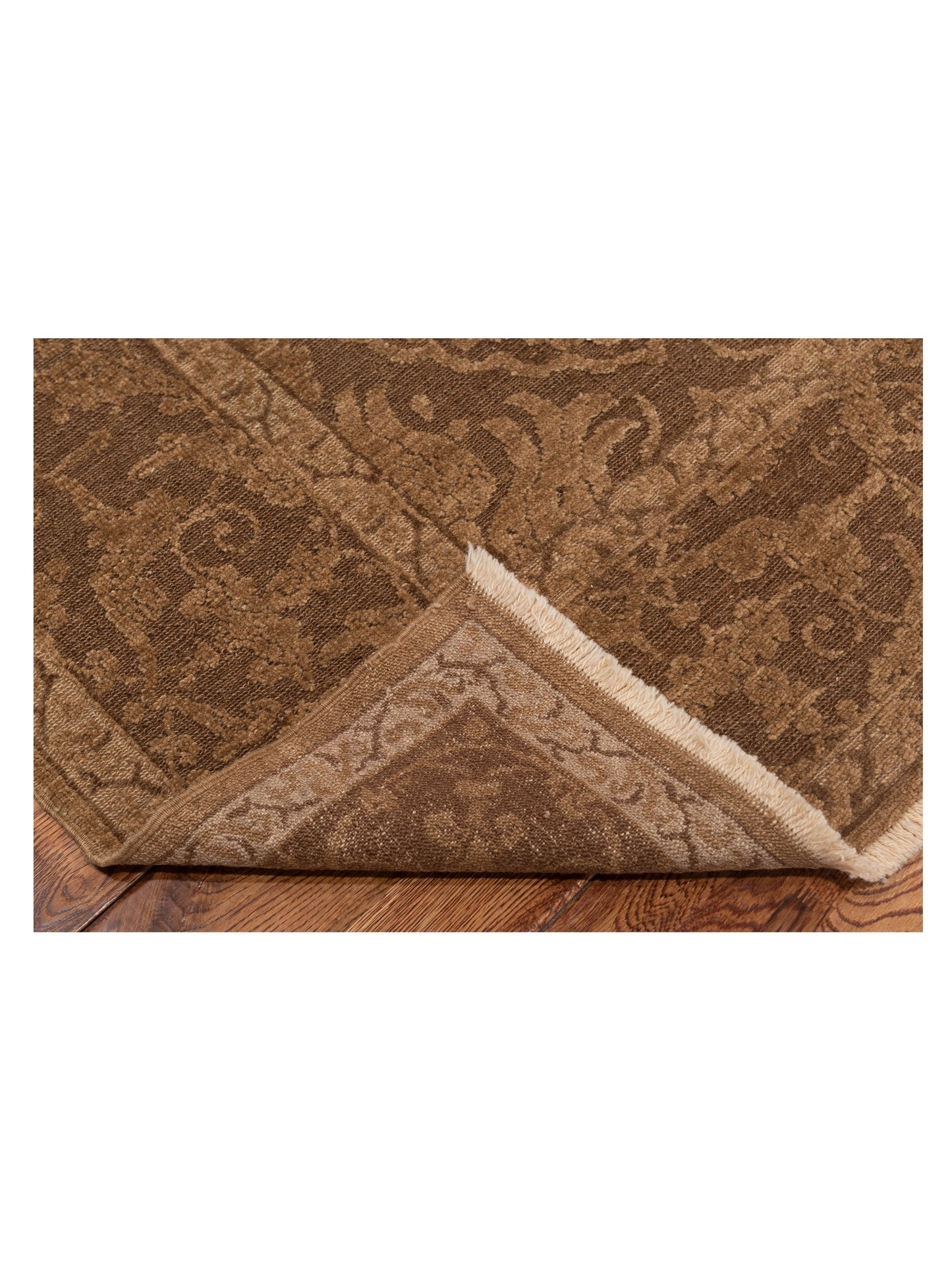 Defne Tulip Dark Brown Brown 6.1x8.10 Hand Knotted Rug