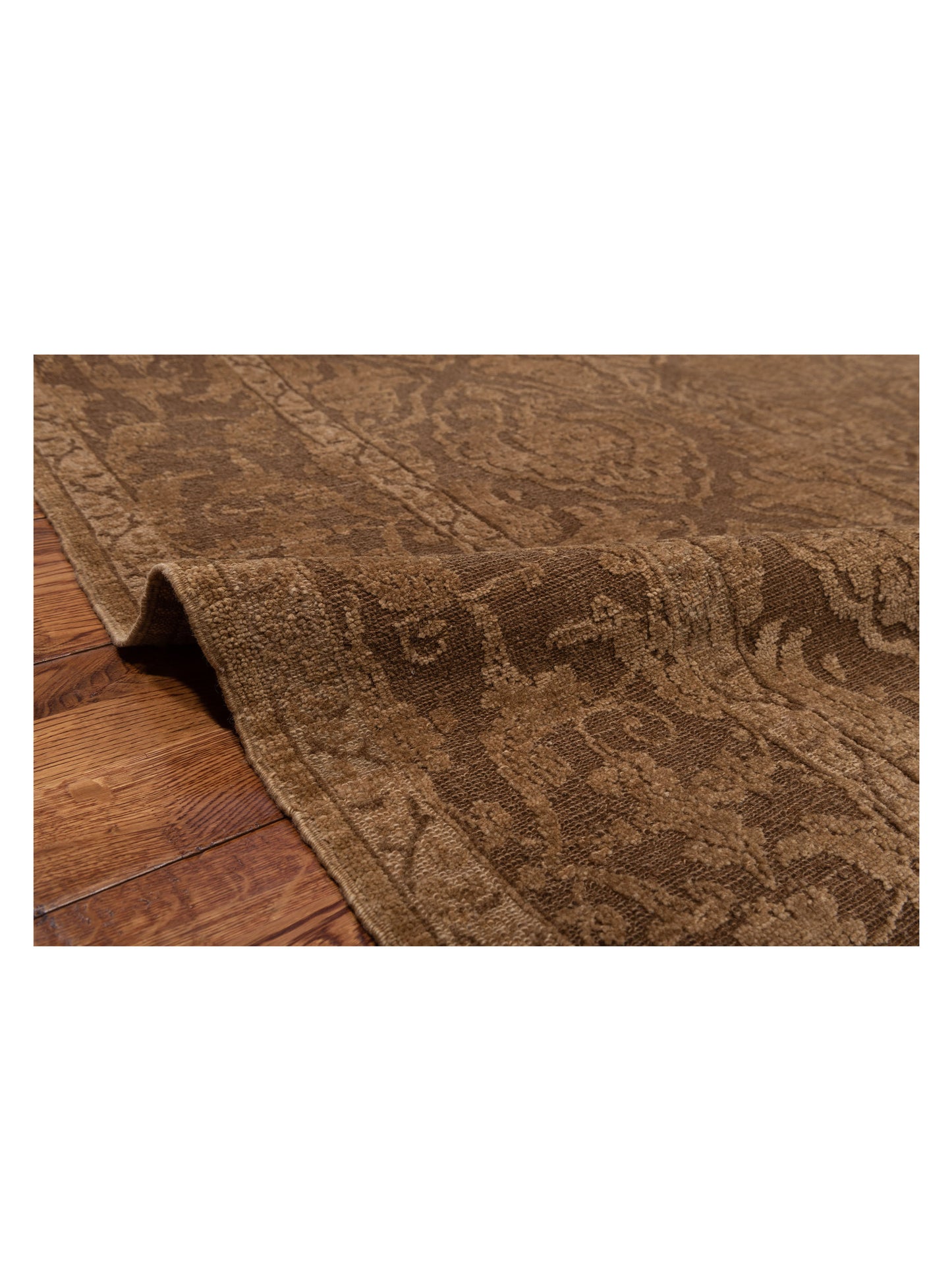 Defne Tulip Dark Brown Brown 6.1x8.10 Hand Knotted Rug