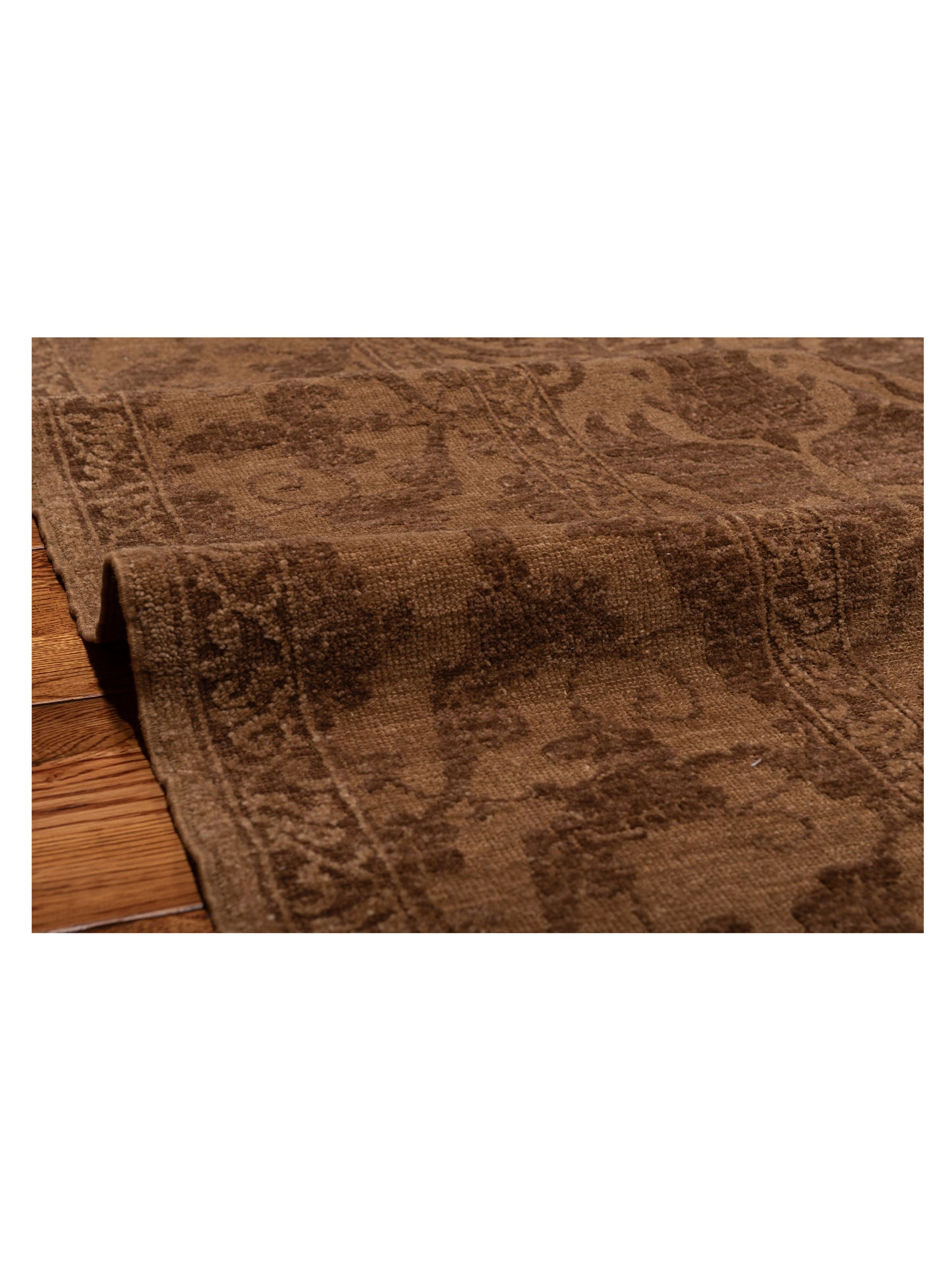 Defne Tulip Brown Dark Brown 8.5x9.11 Hand Knotted Rug