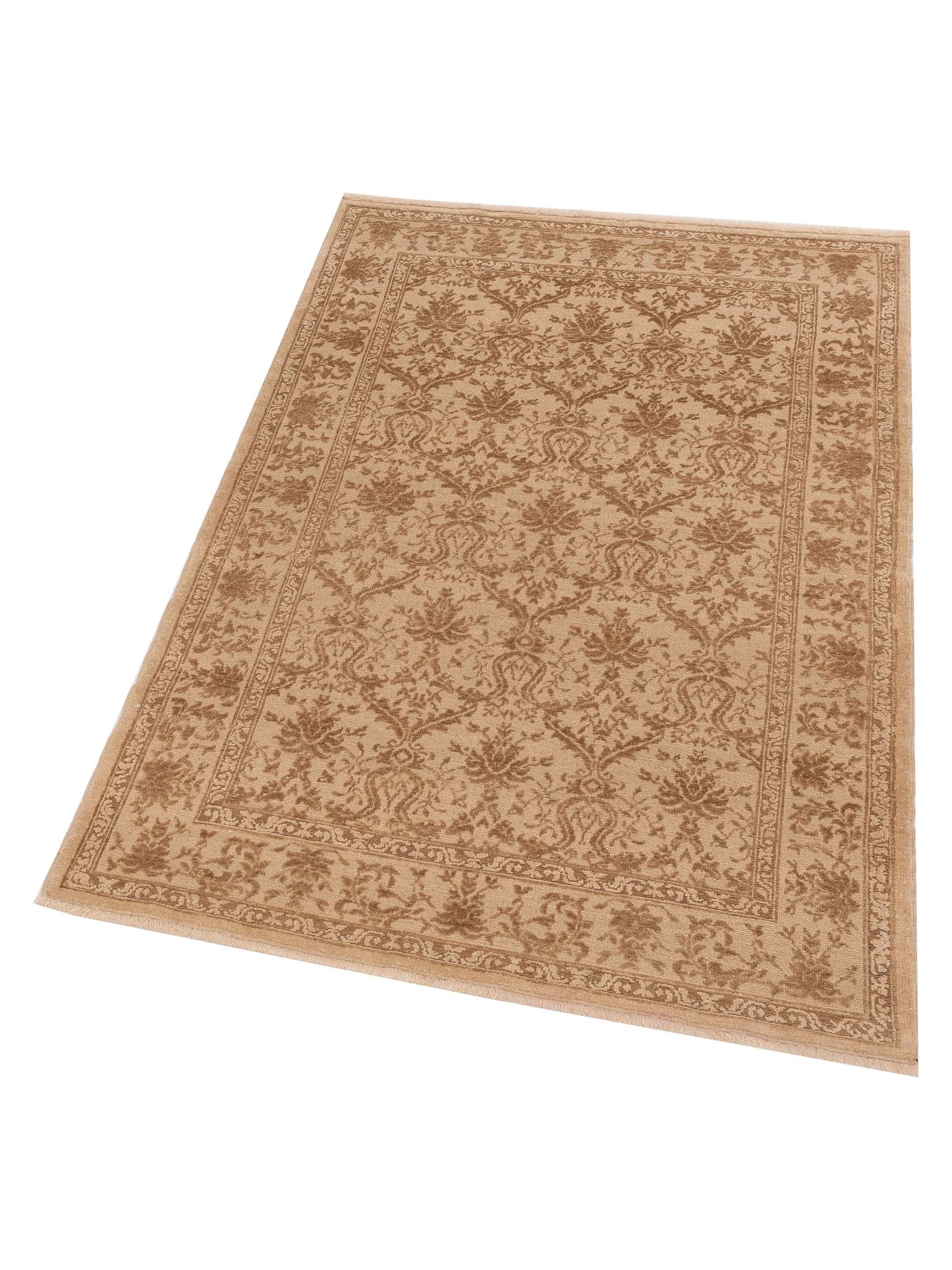 Defne Begonia Beige Beige 4.1x6 Hand Knotted Rug