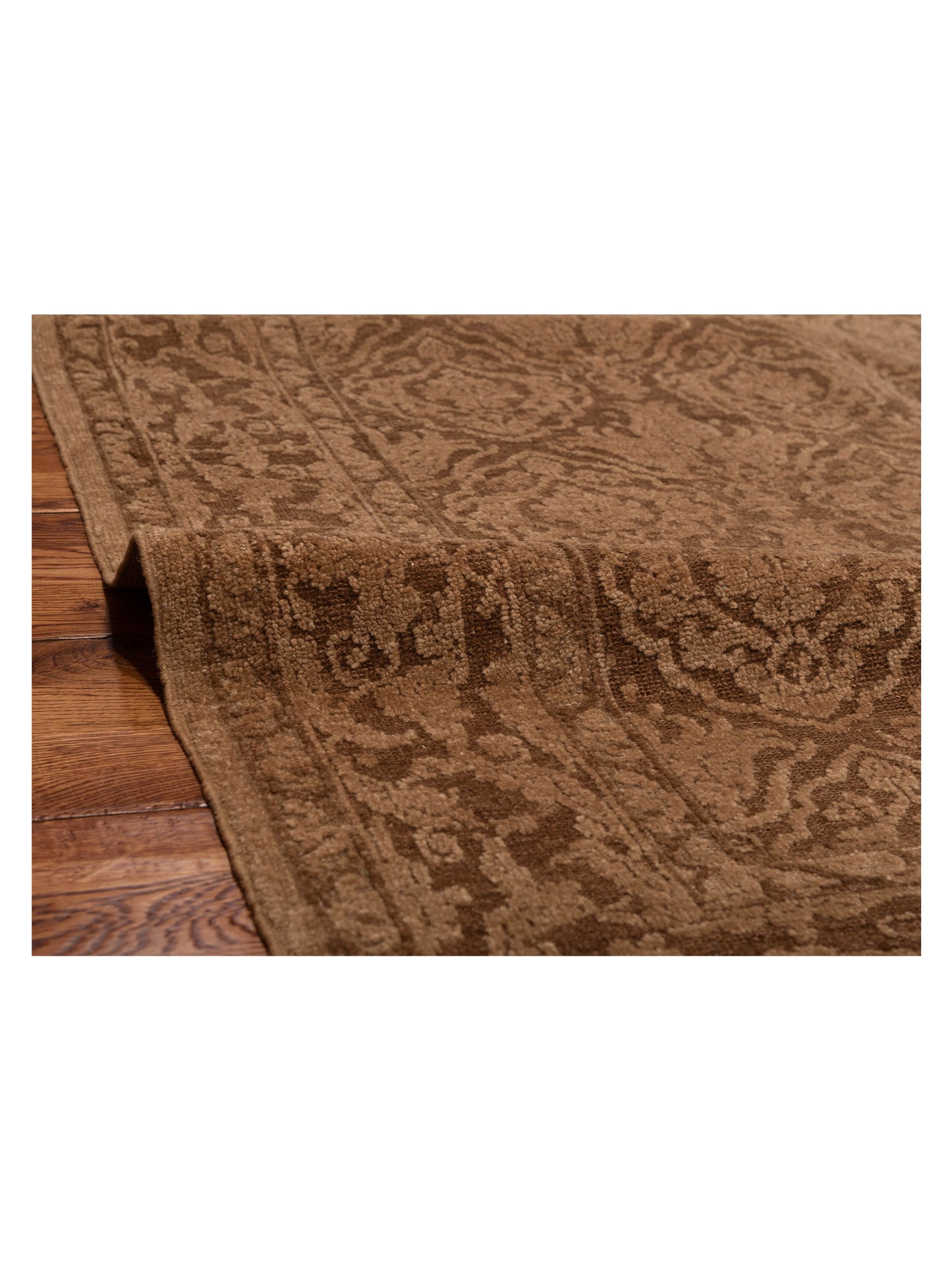 Defne Tulip Dark Brown Brown 4.2x5.10 Hand Knotted Rug