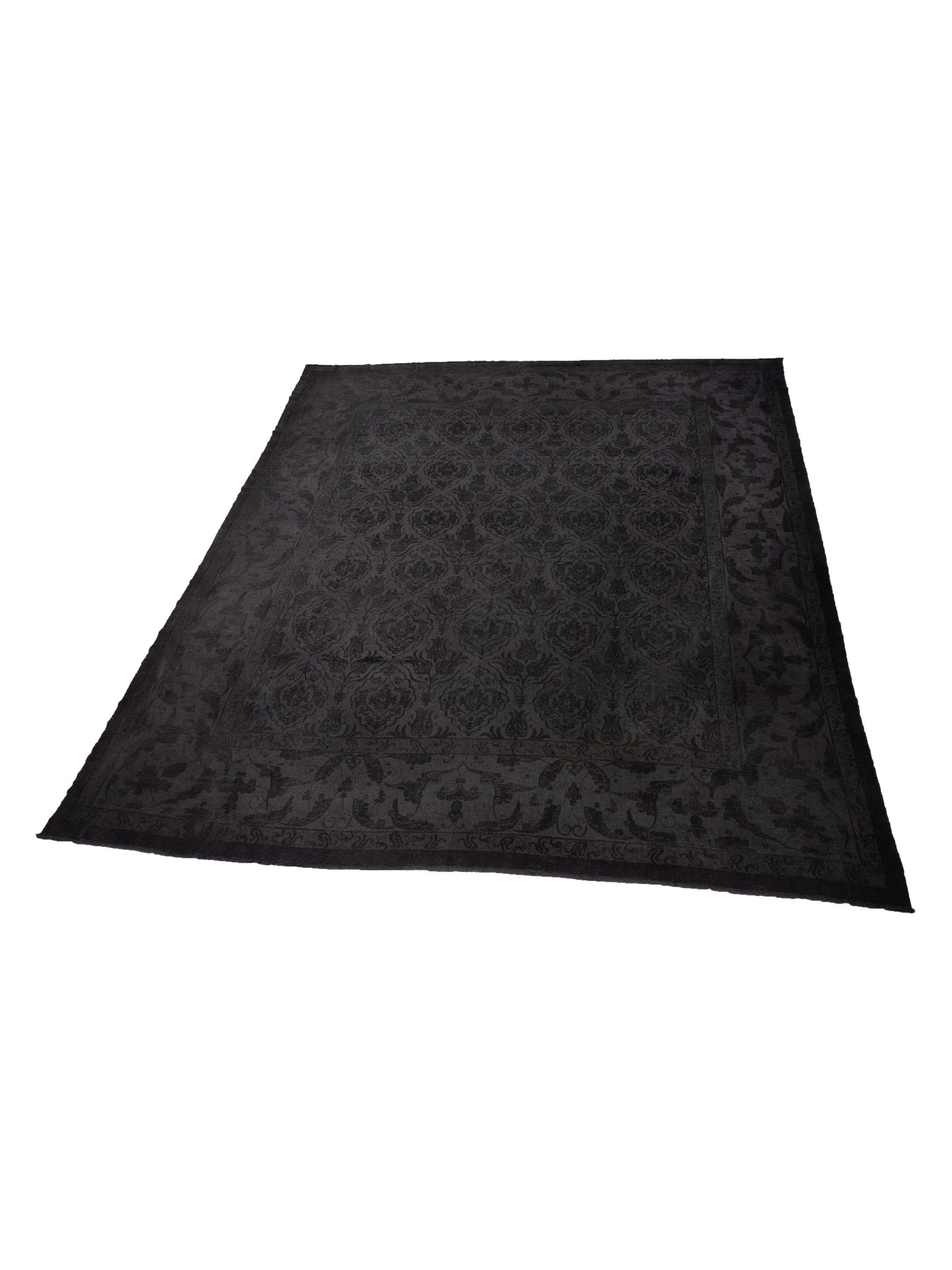 Color Bouquet 110461 Charcoal Charcoal 14.7x15.2 Hand Knotted Rug