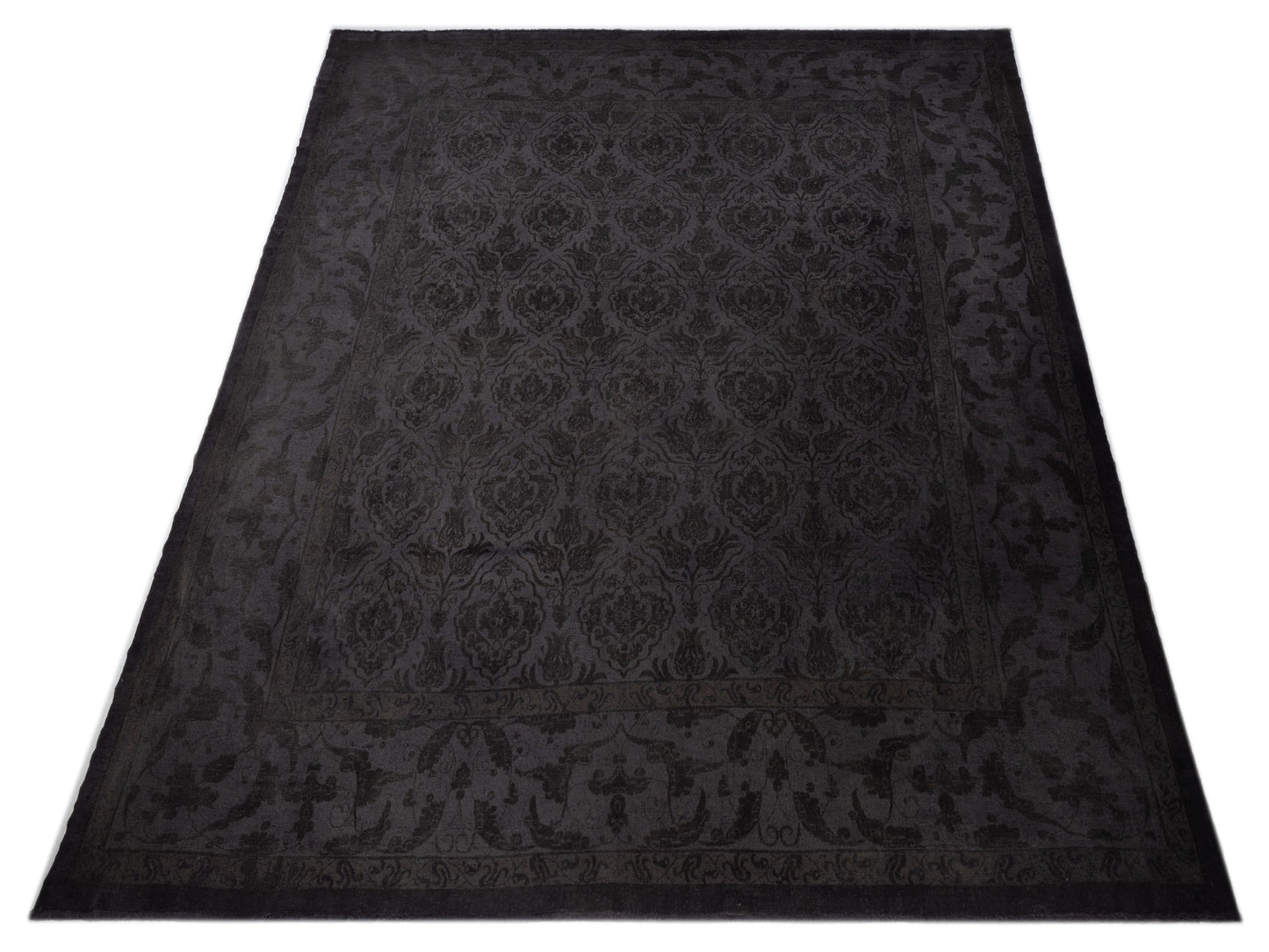 Color Bouquet 110461 Charcoal Charcoal 14.7x15.2 Hand Knotted Rug