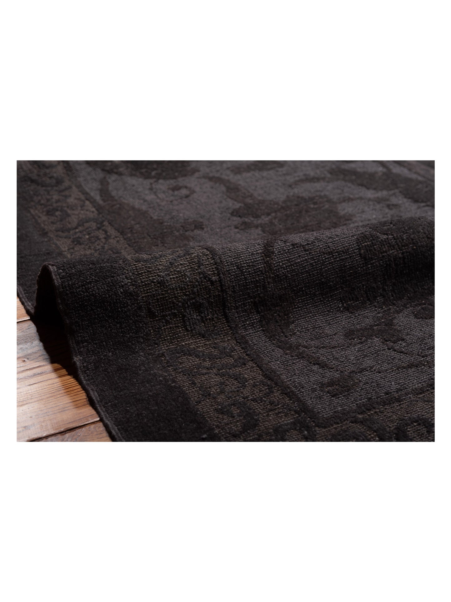 Color Bouquet 110461 Charcoal Charcoal 14.7x15.2 Hand Knotted Rug