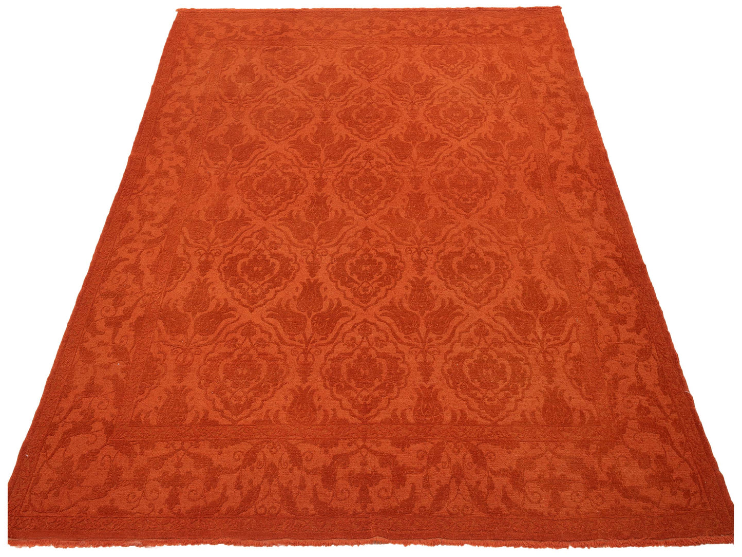 Color Bouquet 110462 Orange Orange 8.4x9.11 Hand Knotted Rug