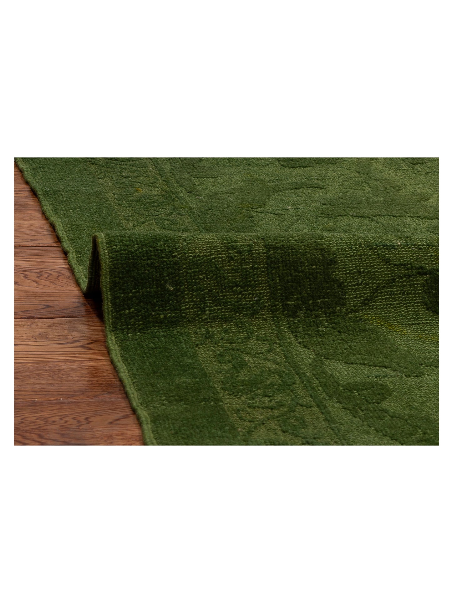 Color Bouquet 110470 Green Green 12.1x14.7 Hand Knotted Rug