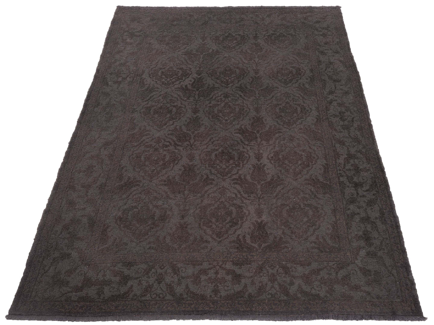 Color Bouquet 110471 Dark Gray Dark Gray 6.3x8.10 Hand Knotted Rug