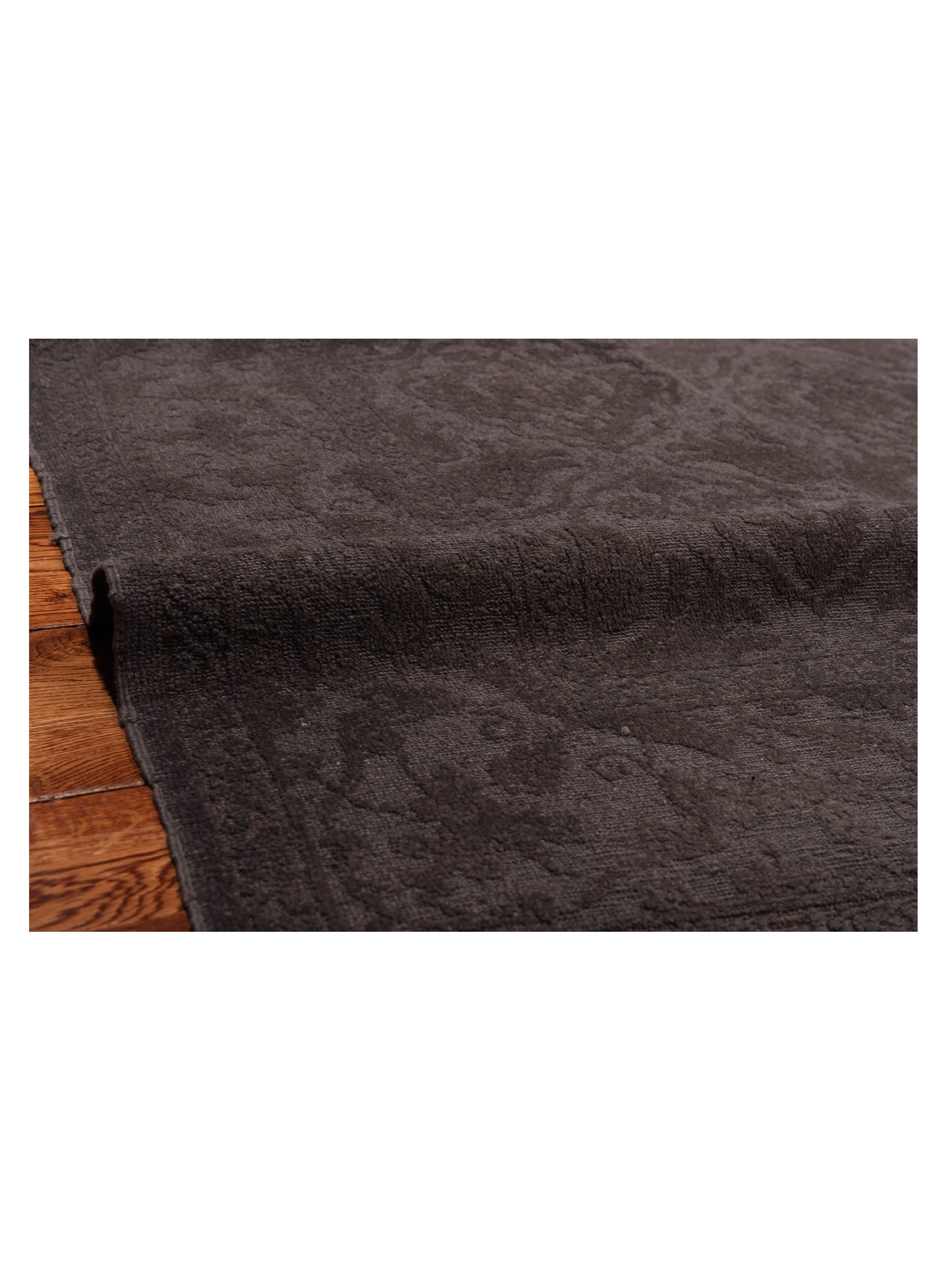 Color Bouquet 110471 Dark Gray Dark Gray 6.3x8.10 Hand Knotted Rug