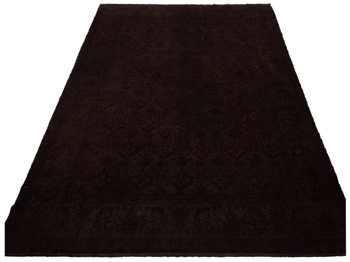 Color Bouquet 110477 Dark Brown Dark Brown 9.4x11.9 Hand Knotted Rug