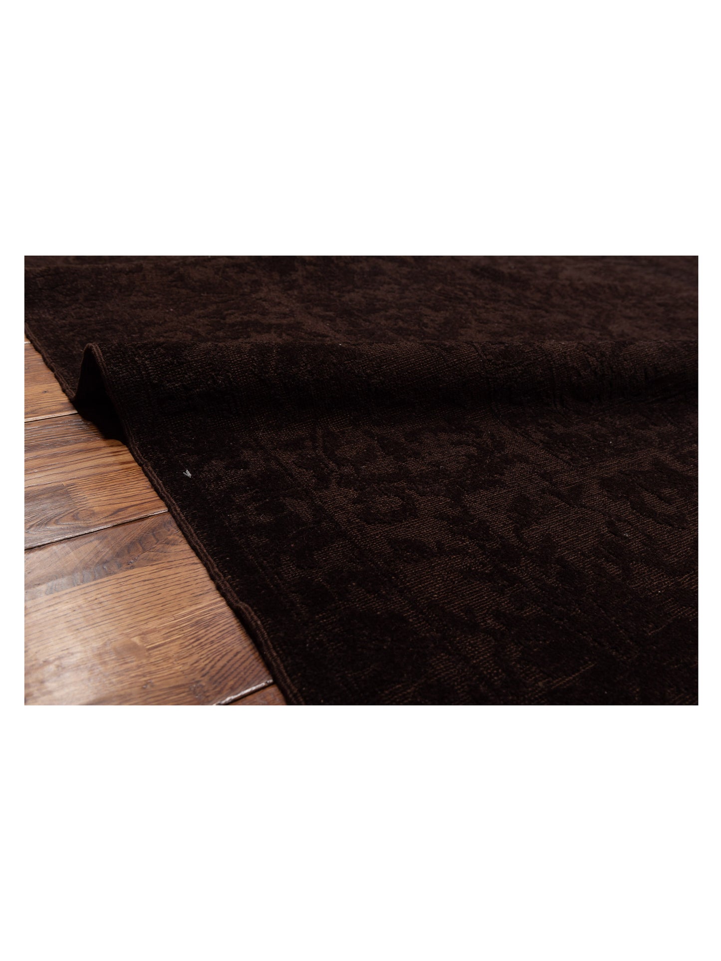Color Bouquet 110477 Dark Brown Dark Brown 9.4x11.9 Hand Knotted Rug
