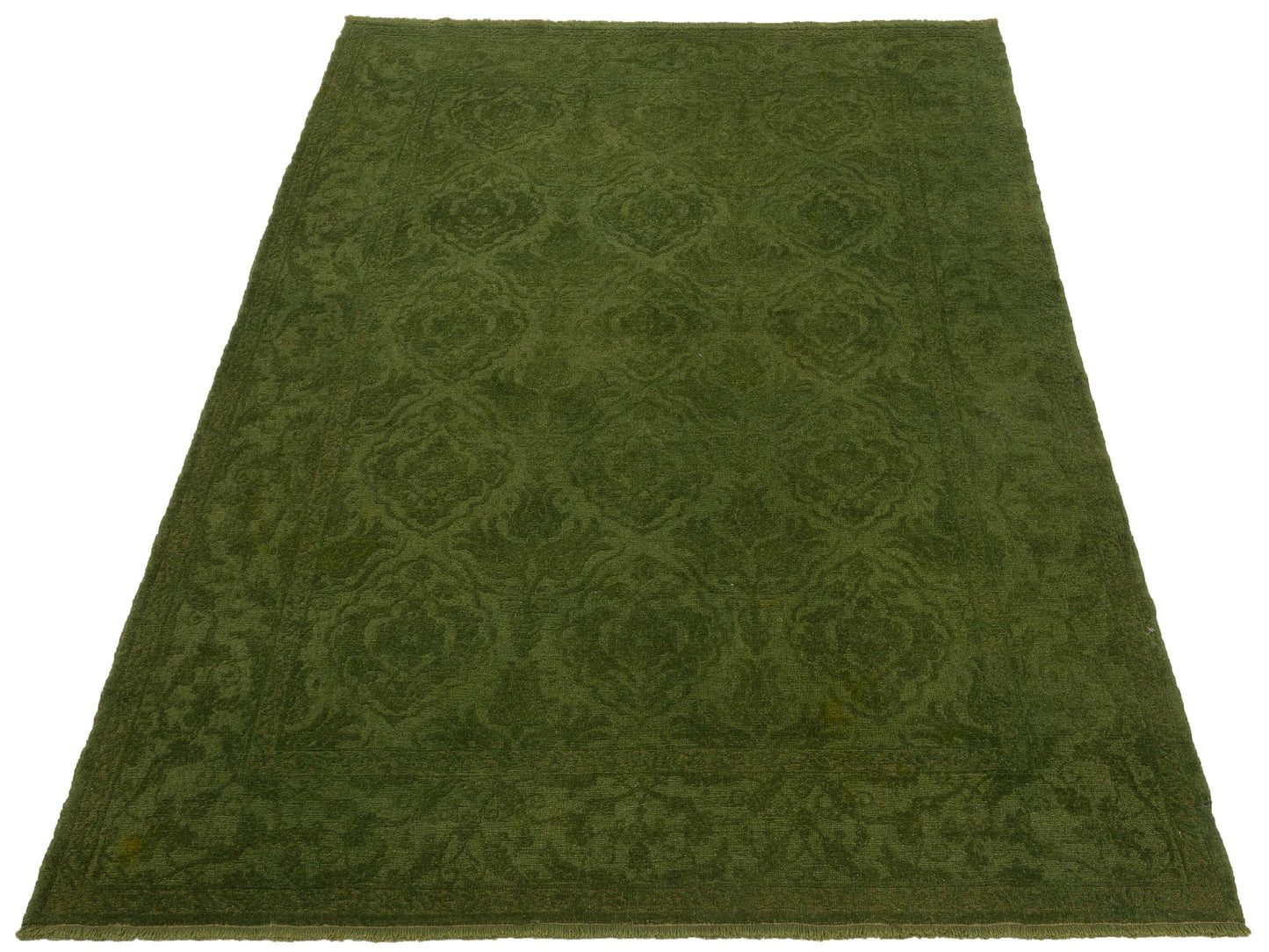 Color Bouquet 110479 Green Green 6.4x8.10 Hand Knotted Rug