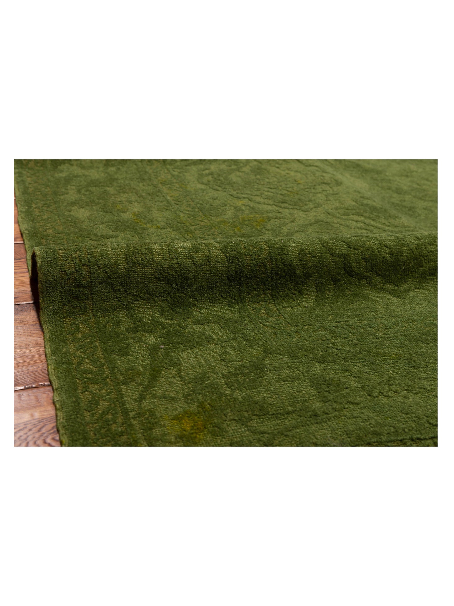 Color Bouquet 110479 Green Green 6.4x8.10 Hand Knotted Rug