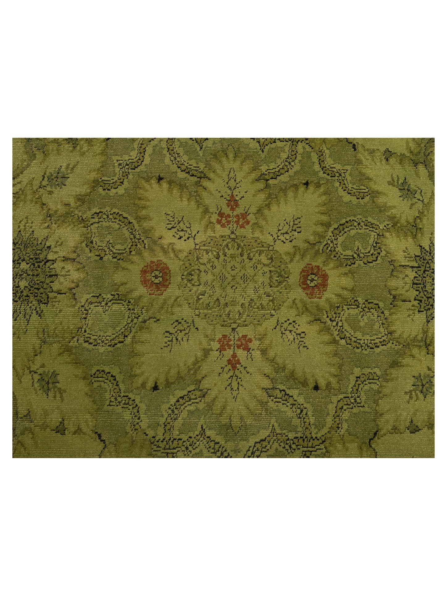 Vintage 110485 Green 8.2x9.8 Hand Knotted Rug