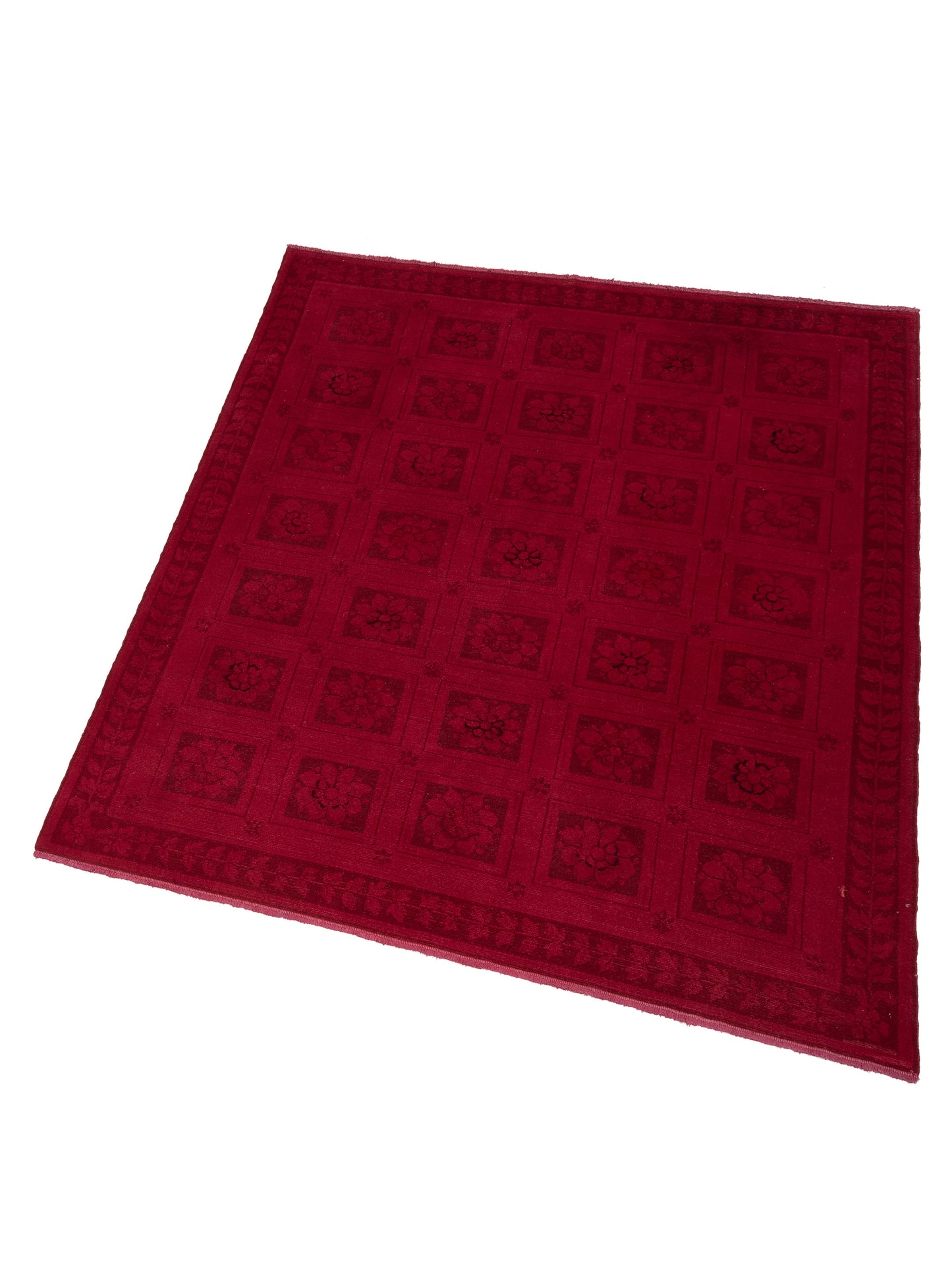 Vintage 110489 Red 8.4x9.5 Hand Knotted Rug