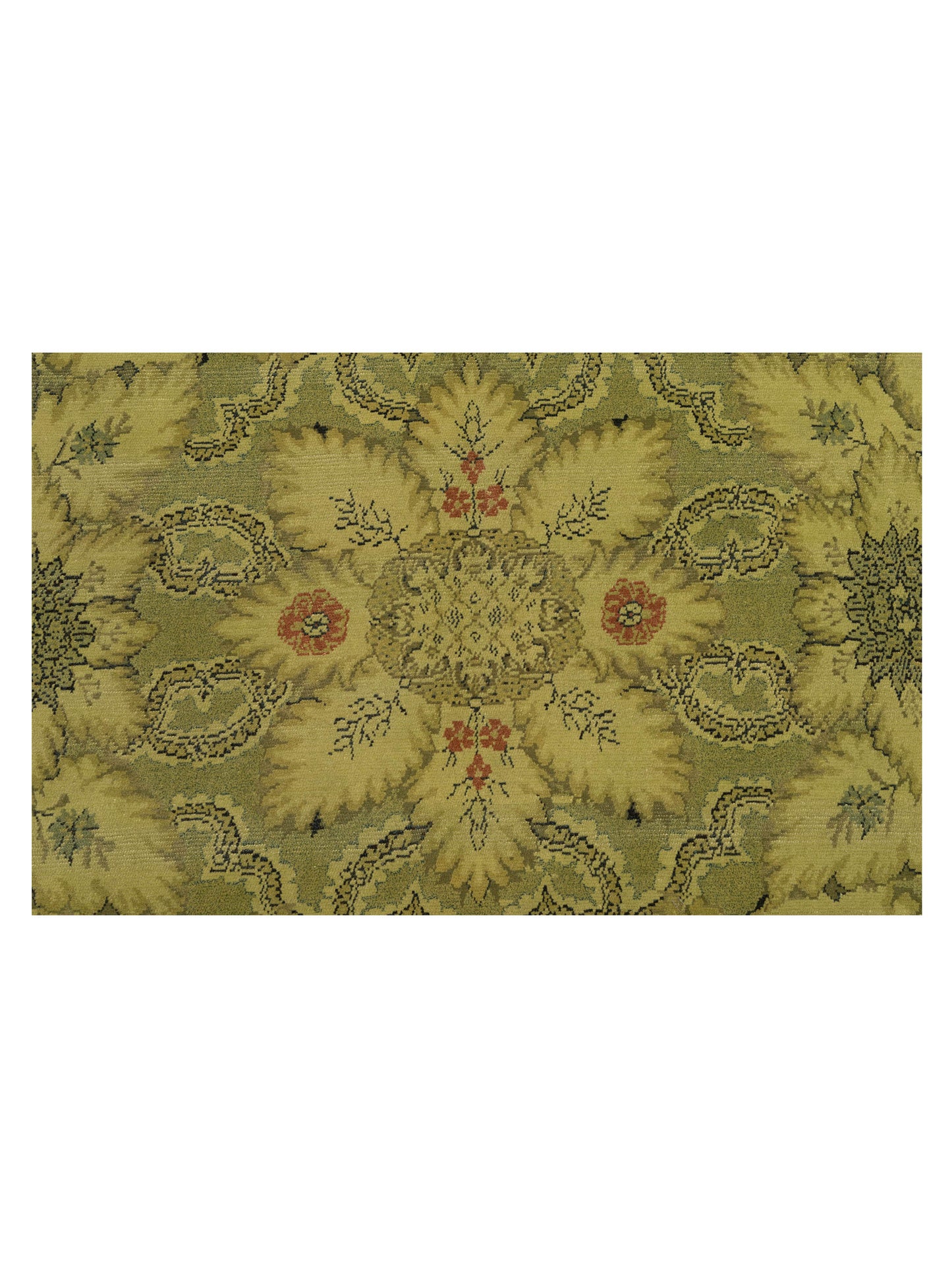 Vintage 110495 Green 8.4x10.1 Hand Knotted Rug
