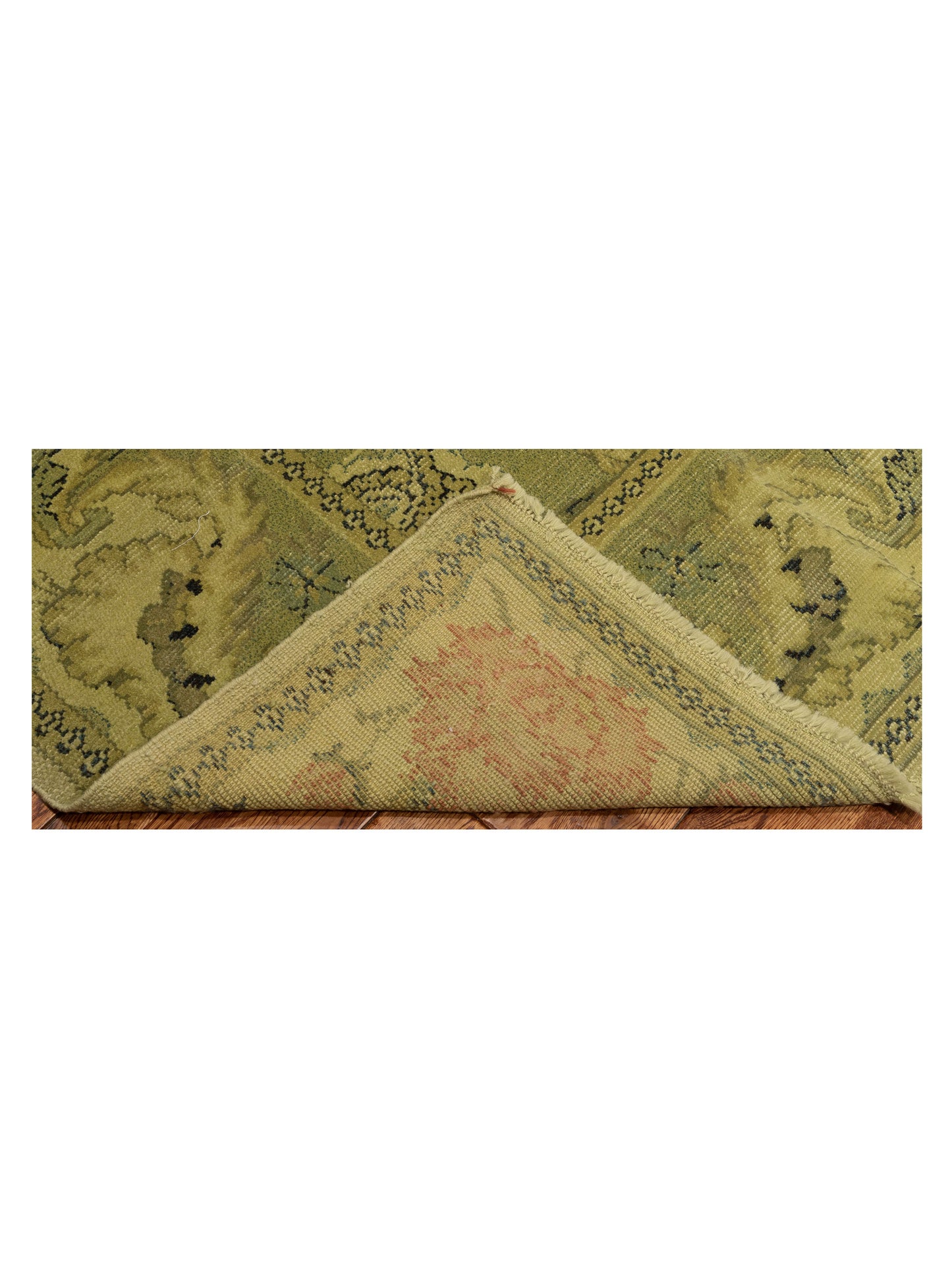 Vintage 110495 Green 8.4x10.1 Hand Knotted Rug