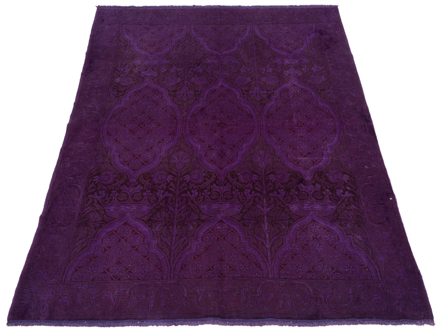 Vintage 110499 Purple 5.10x7.5 Hand Knotted Rug