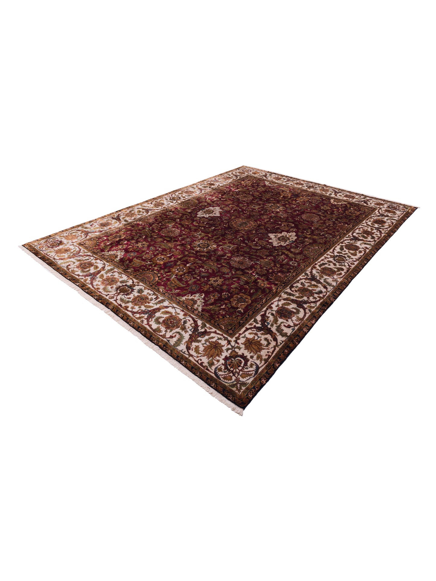 Mastersilk 110831 Red Ivory 9.10x12.9 Hand Knotted Rug