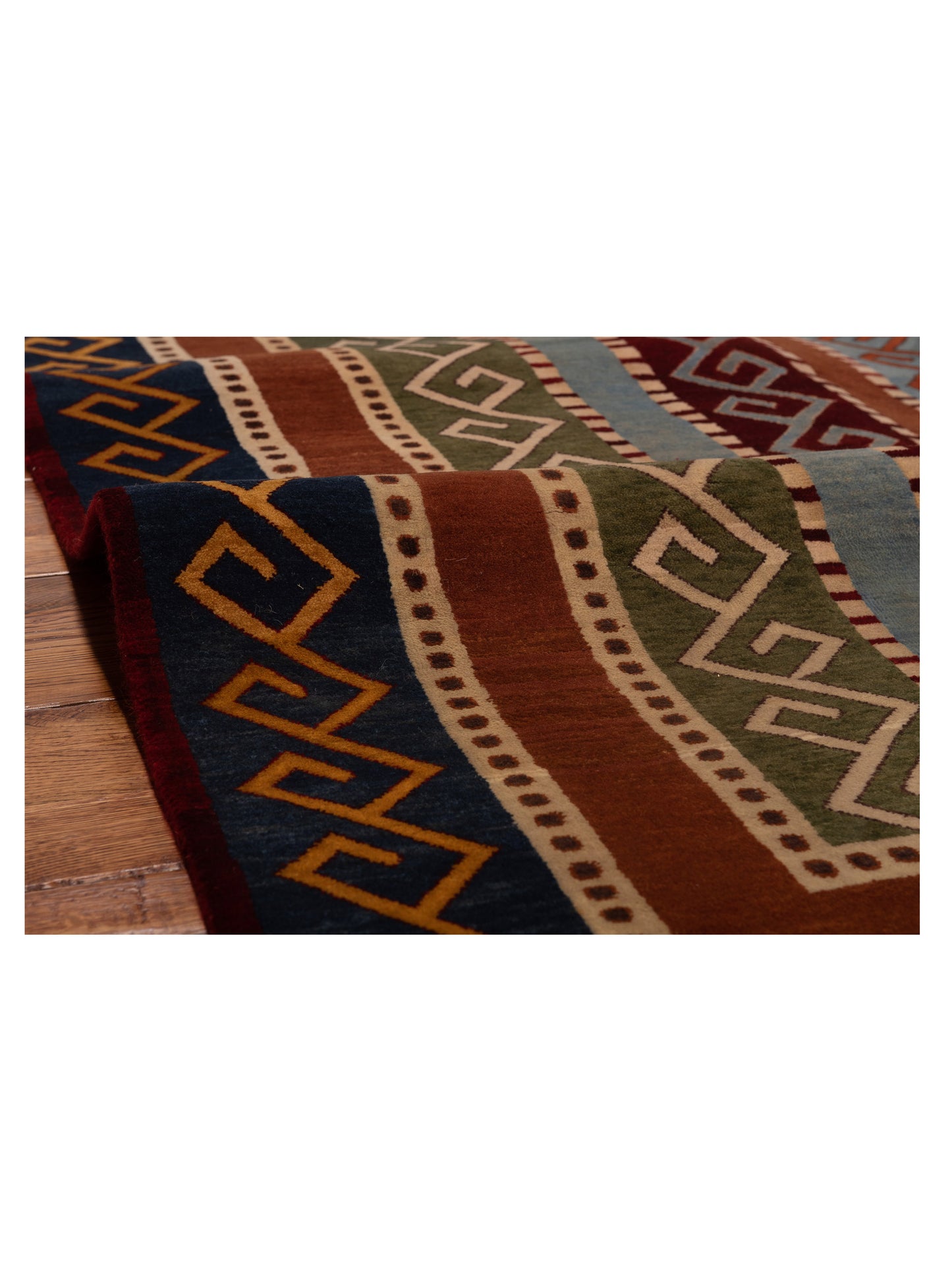 Shawl 110887 Multi 5.9x7.6 Hand Knotted Rug