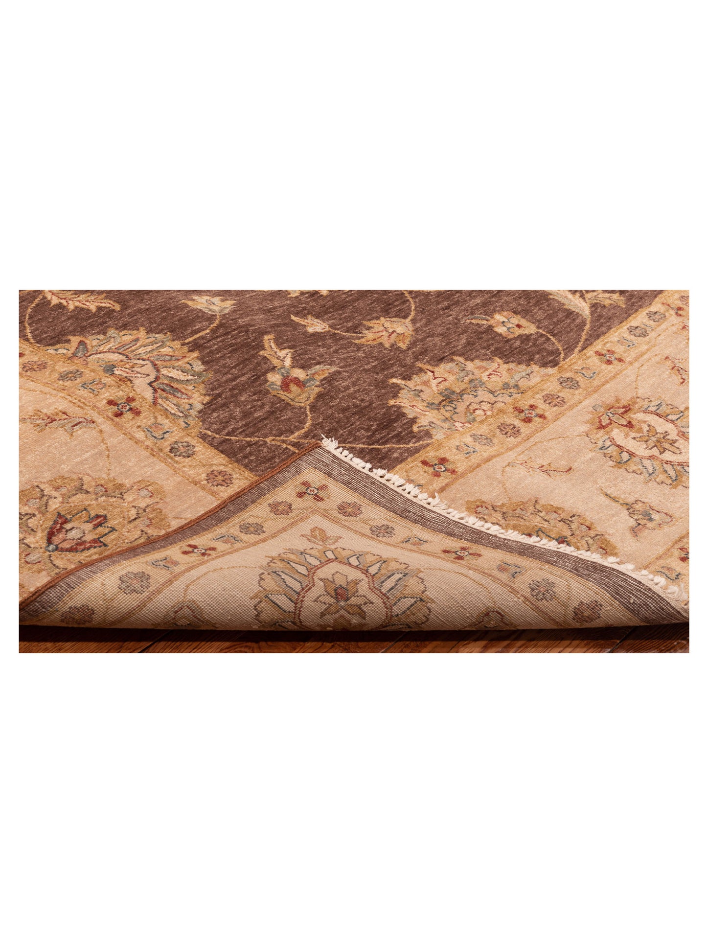 Ghazani 110933 Brown Ivory 9x12.4 Hand Knotted Rug