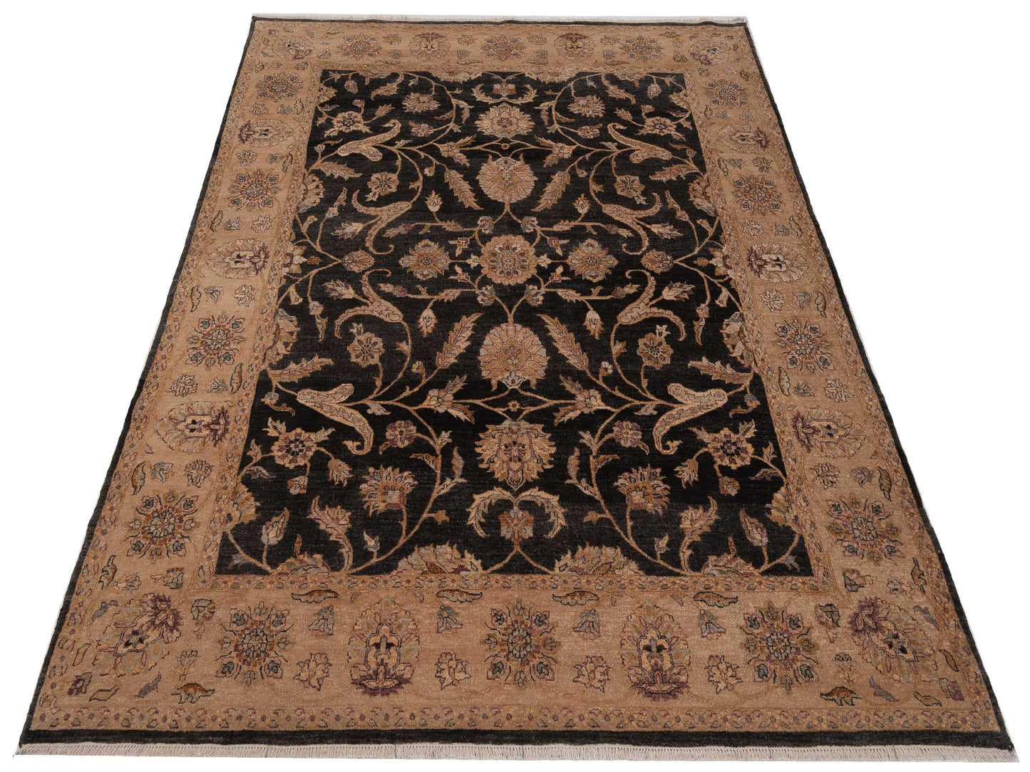 Ghazani 110934 Black Ivory 8x9.10 Hand Knotted Rug