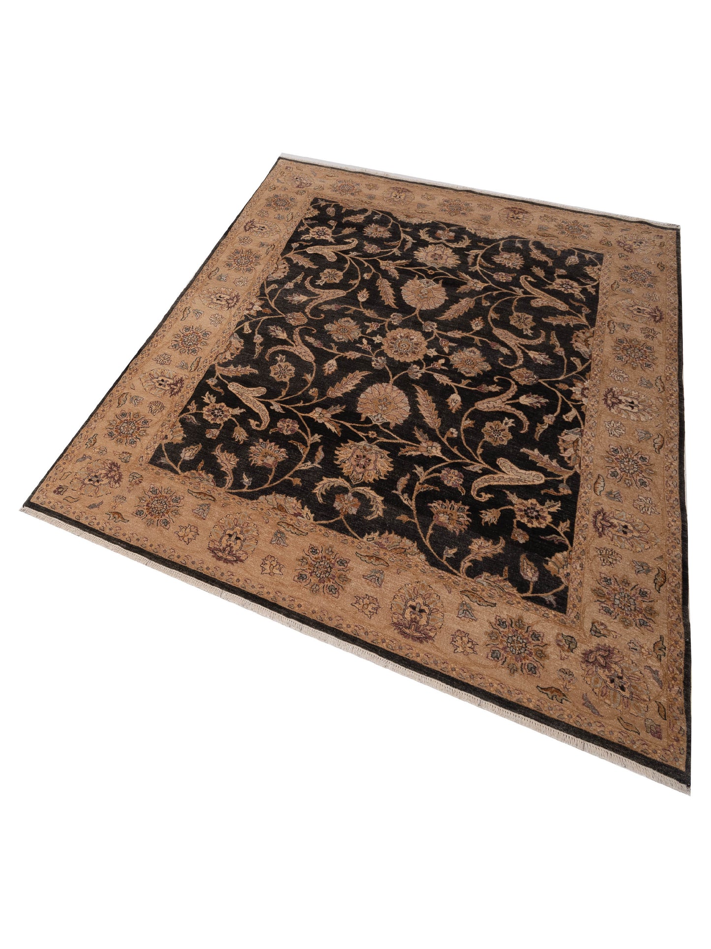 Ghazani 110934 Black Ivory 8x9.10 Hand Knotted Rug