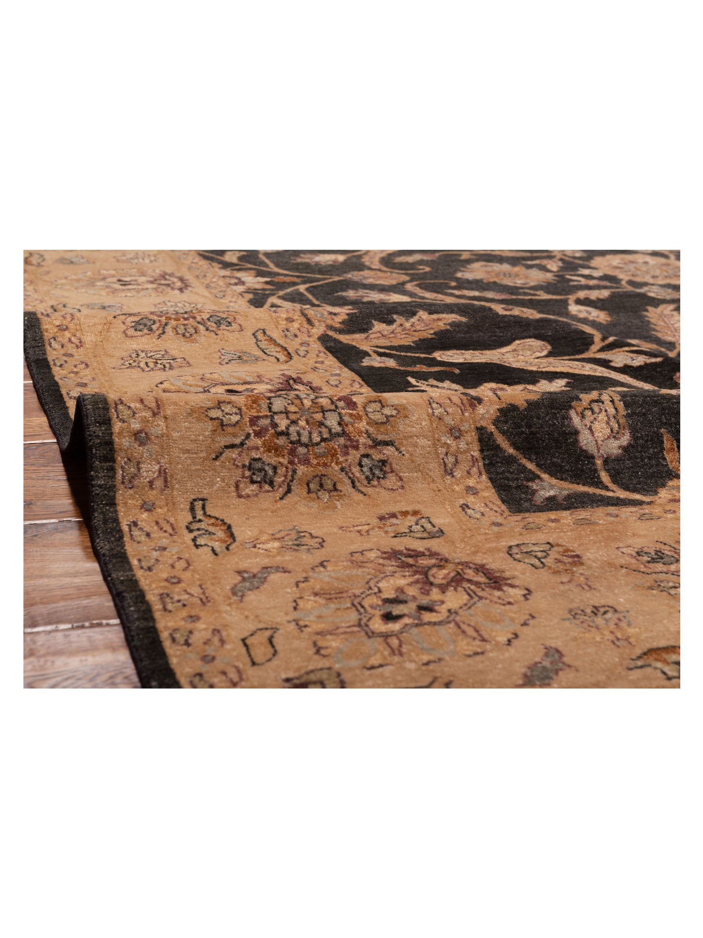 Ghazani 110934 Black Ivory 8x9.10 Hand Knotted Rug