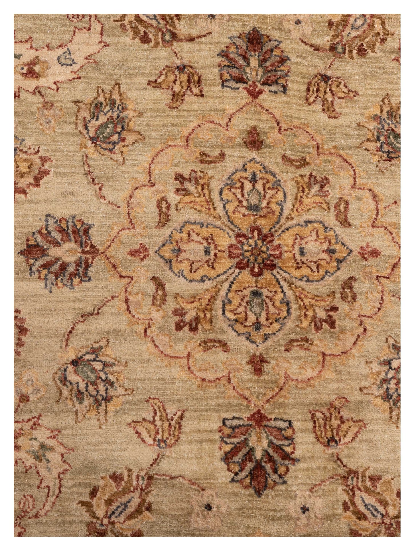 Ghazani 110940 Green Ivory 7.9x9.10 Hand Knotted Rug