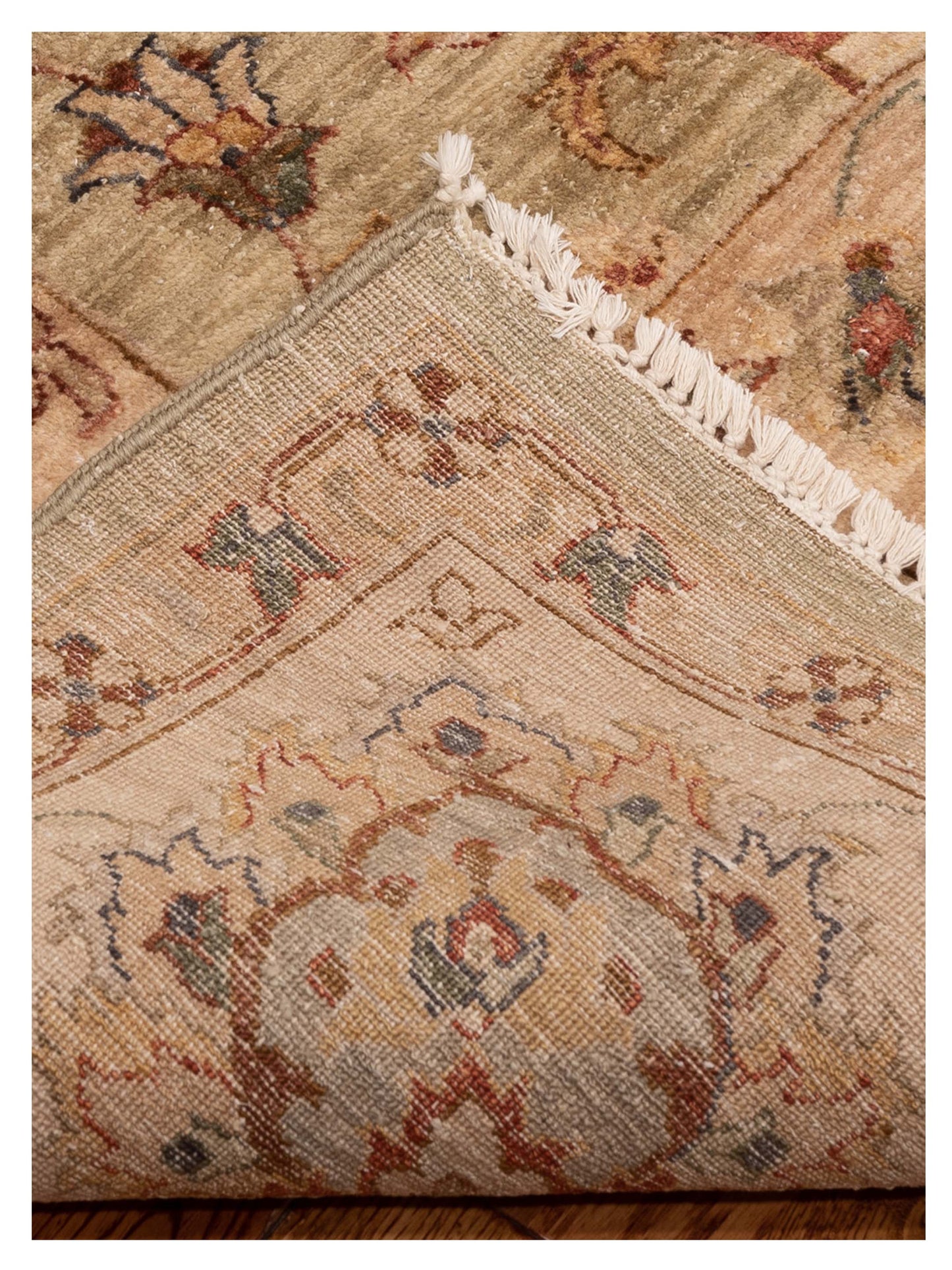 Ghazani 110940 Green Ivory 7.9x9.10 Hand Knotted Rug